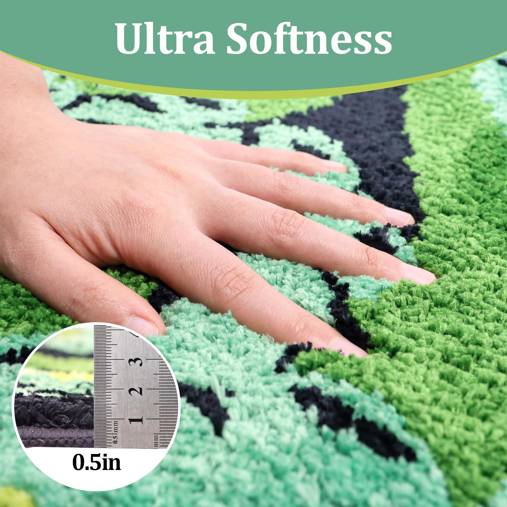 Oturgor Octopus Tentacles Bath Mat 36''X25'' Cute Green Octopus Bathroom Rug Non Slip Ocean Animal Rug For Bathroom Bedroom Deco