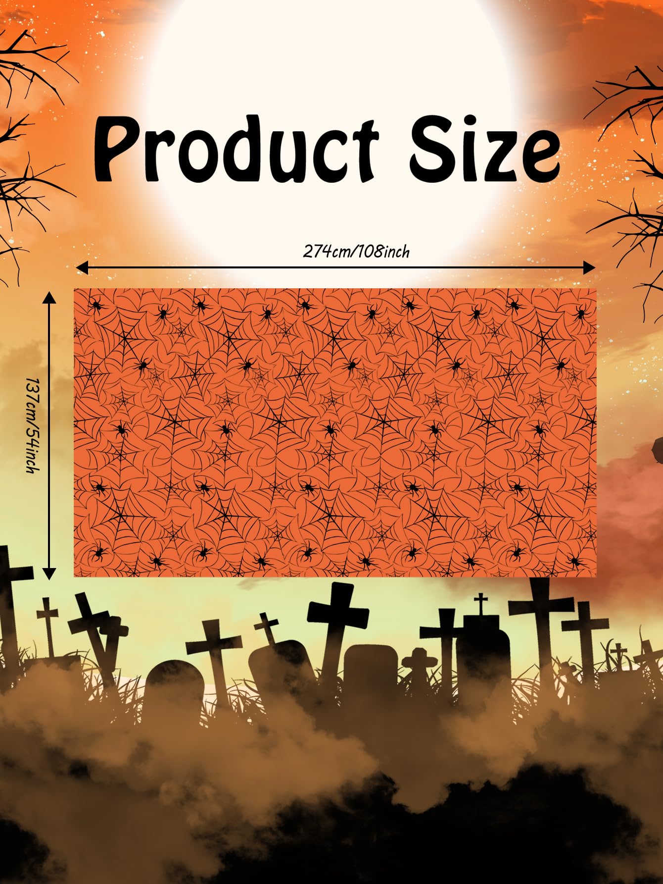 Amocytec 2Pack Halloween Plastic Tablecloths Disposable Christmas Table Covers BBQ Picnic Halloween Party Oil-Proof Waterproof T