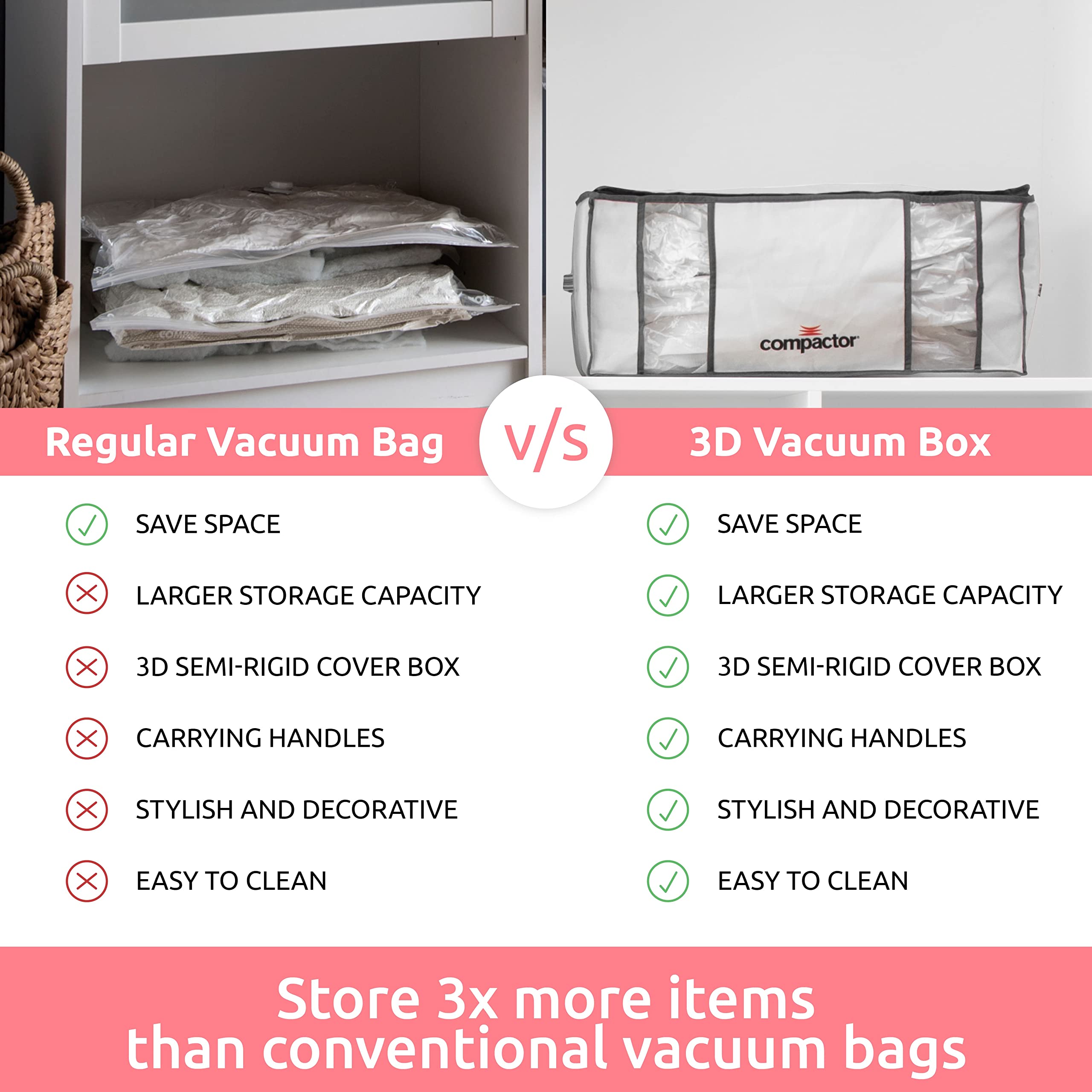 Compactor Vacuum Storage Bag Xxl | Space Saver Vacuum Storage Bags For Clothes, Comforters & Blankets | Ultimate Storage Solutio