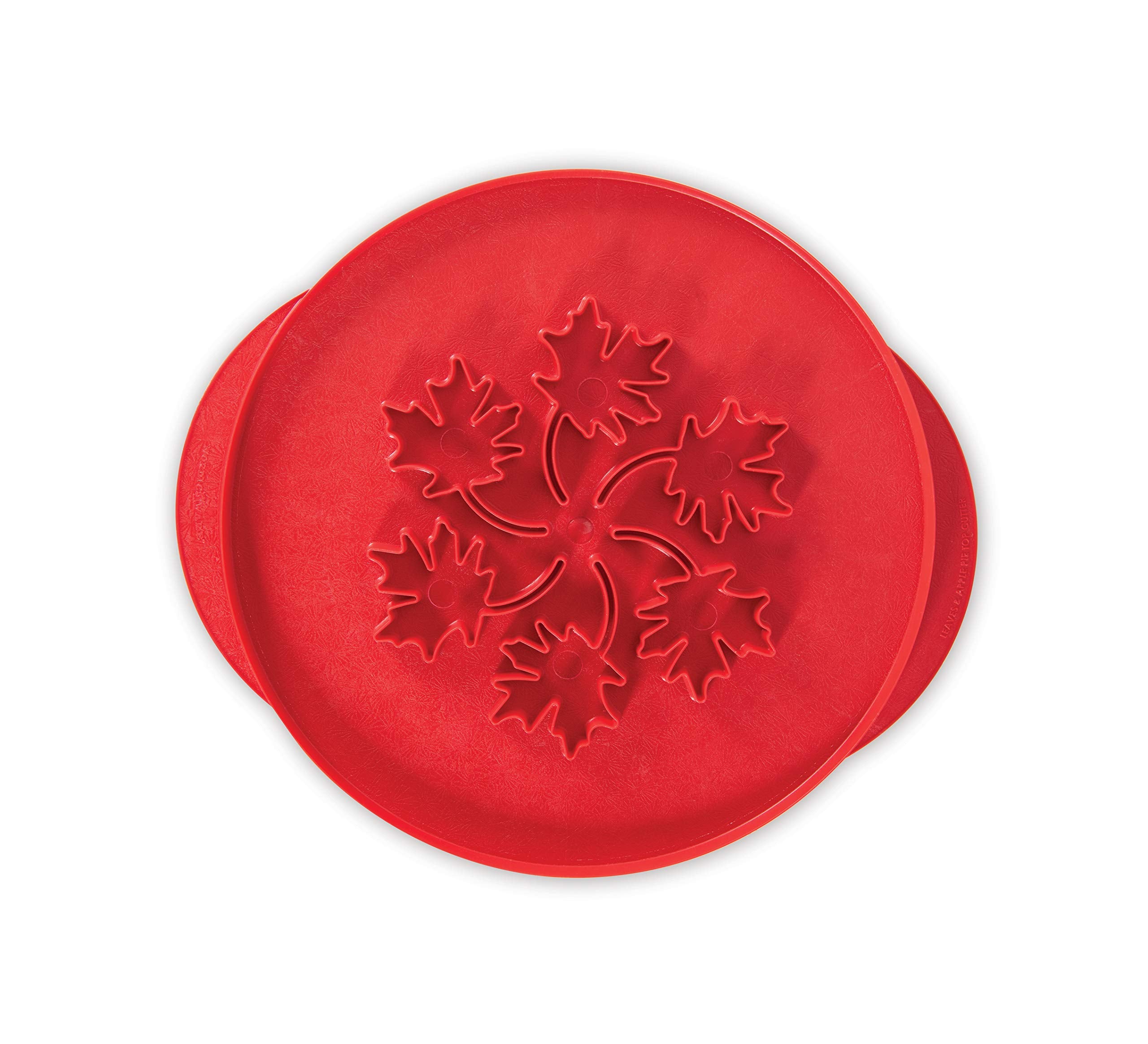Nordic Ware Apples & Leaves Reversible Pie Top Cutter, Red
