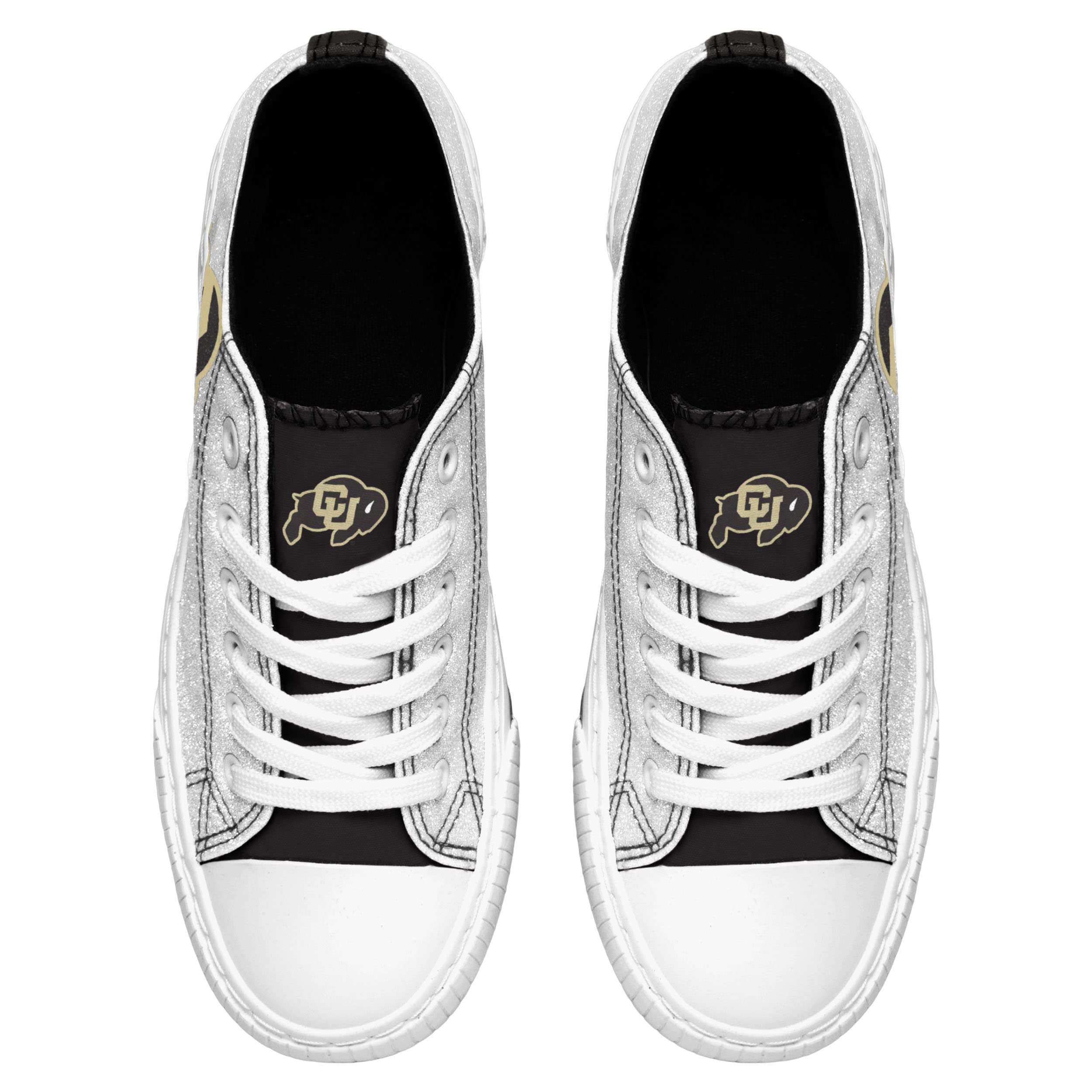 Colorado Buffaloes Ncaa Womens Glitter Low Top Canvas Shoes - 9