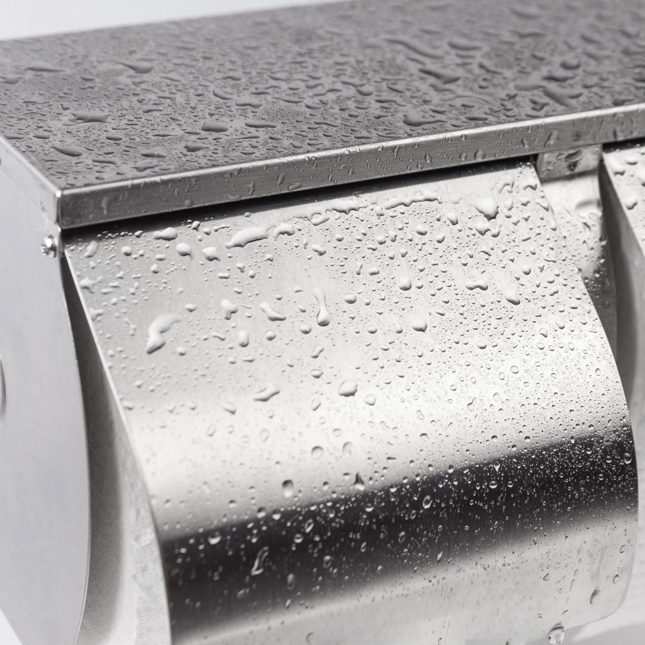 Desyeryamimi Double Roll Toilet Paper Holder Dispenser With Shelf Storage-Commercial 2-Roll Side By Side Stainless Steel Toilet