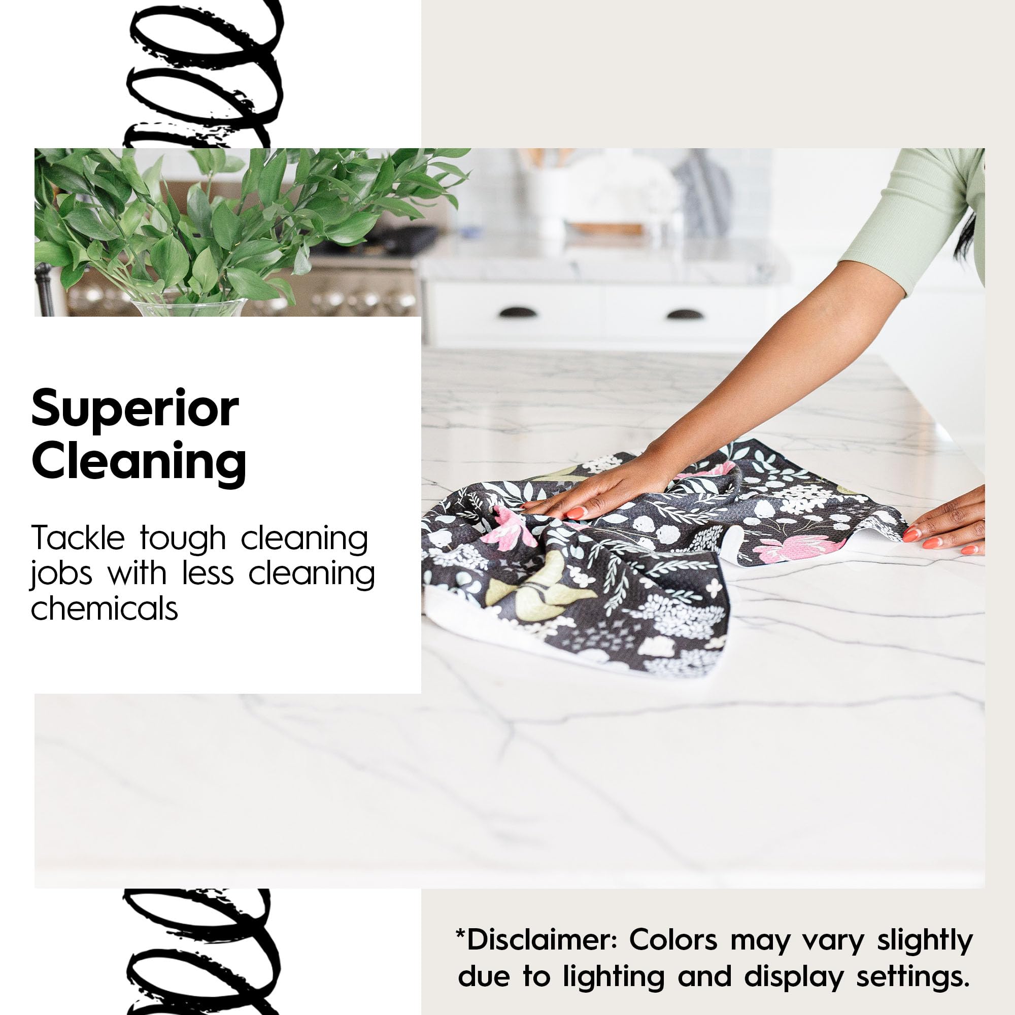 Geometry Kitchen Tea Towel - Quick Dry Microfiber Cloth Dish Towels For Kitchen Drying - Premium Quick Dry Towel - Seed Light +