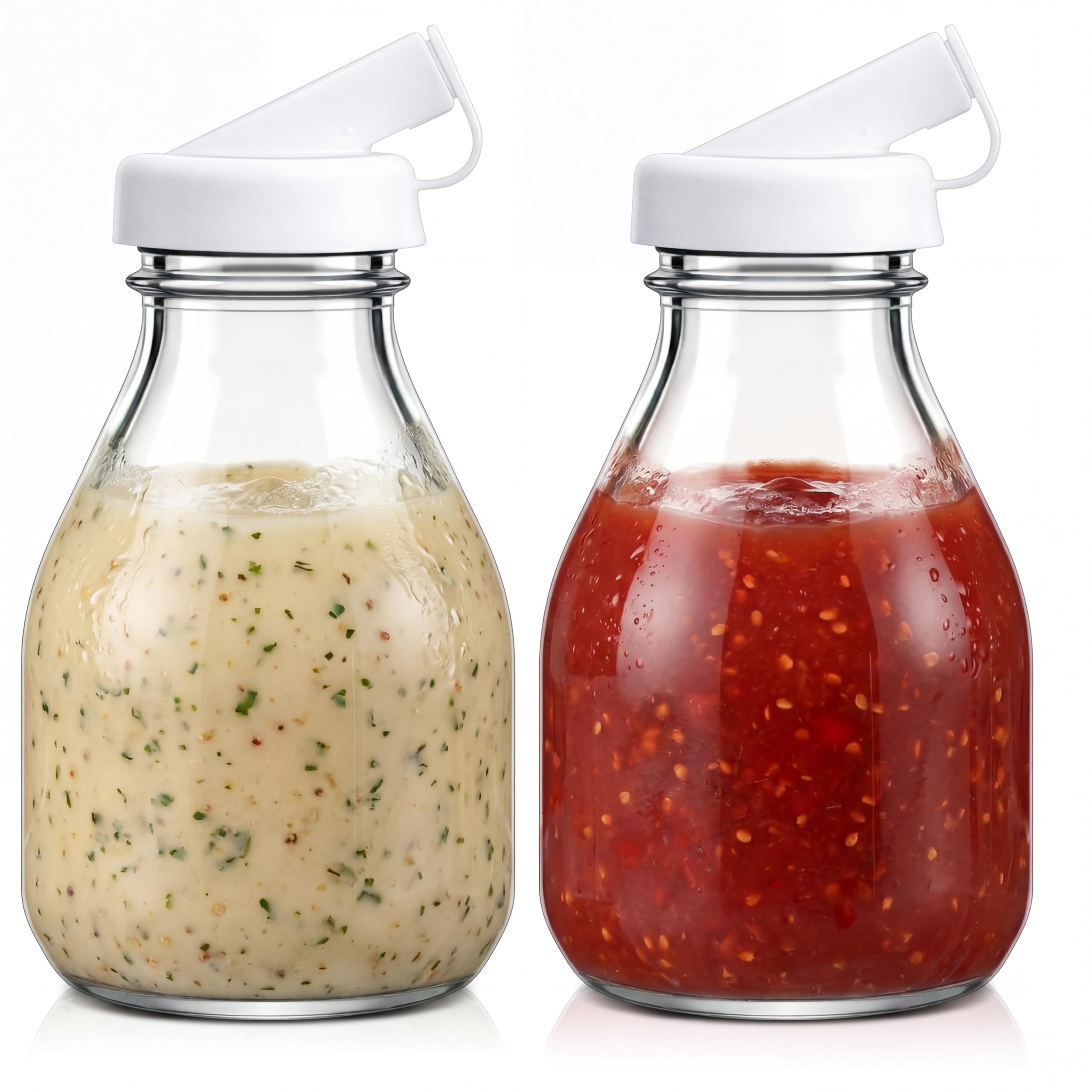 2pcs 16oz Salad Dressing Bottle, Reusable Salad Dressing Dispenser