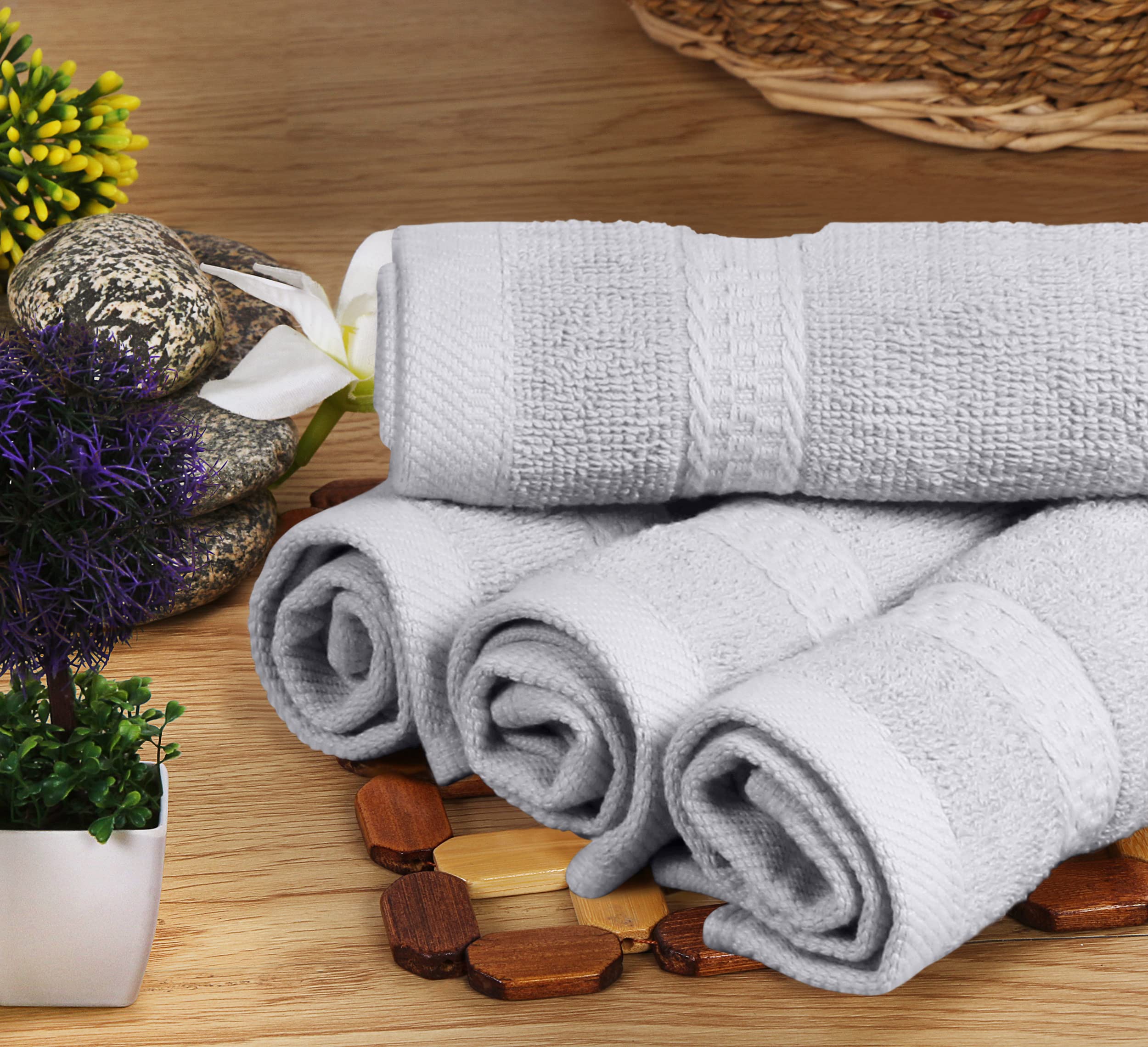 Utopia Towels 8-Piece Premium Towel Set, 2 Bath Towels, 2 Hand Towels, And 4 Wash Cloths, 600 Gsm 100% Ring Spun Cotton Highly A