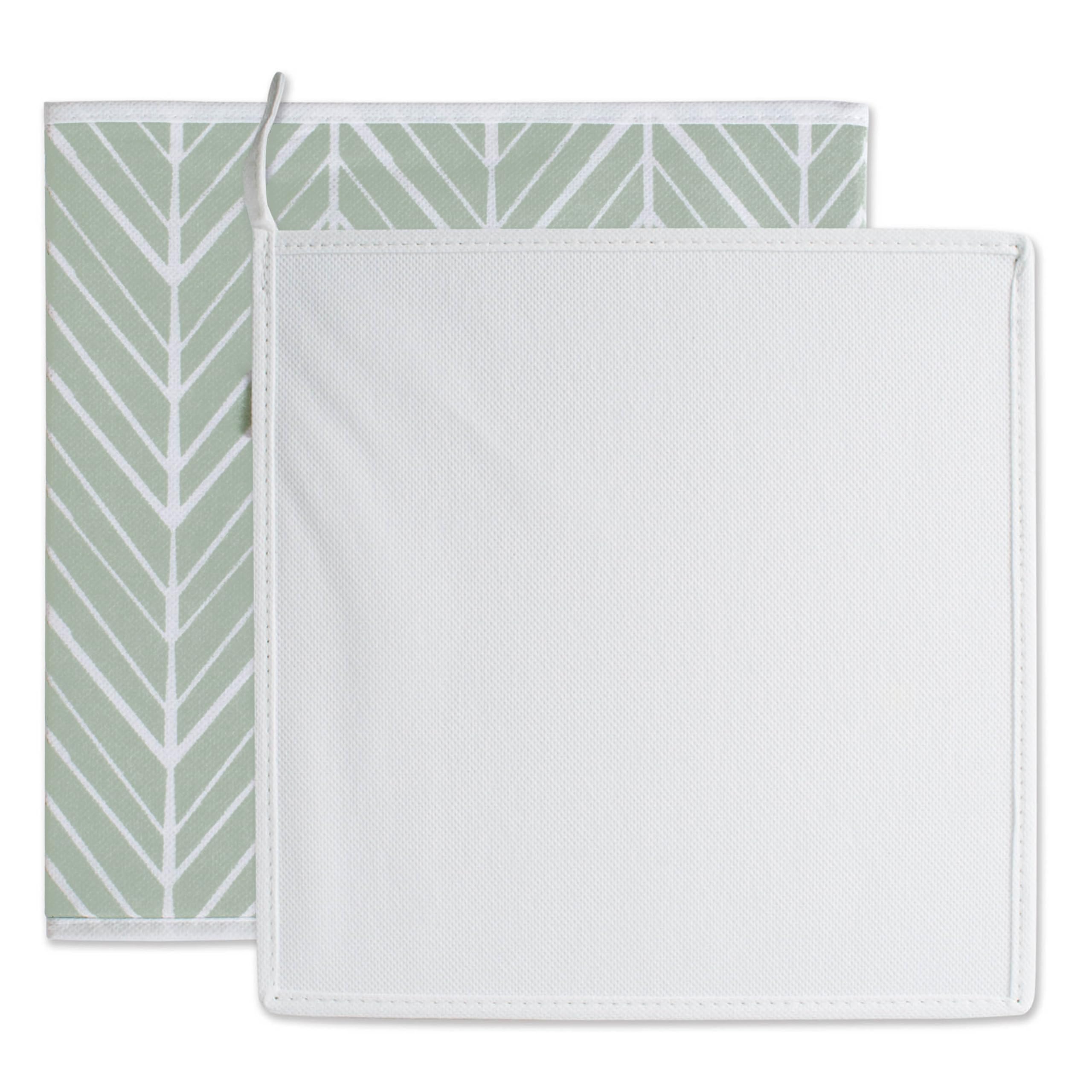 DII Non Woven Storage Collection Polyester Herringbone Bin  Small Set of 2  Mint  2 Piece