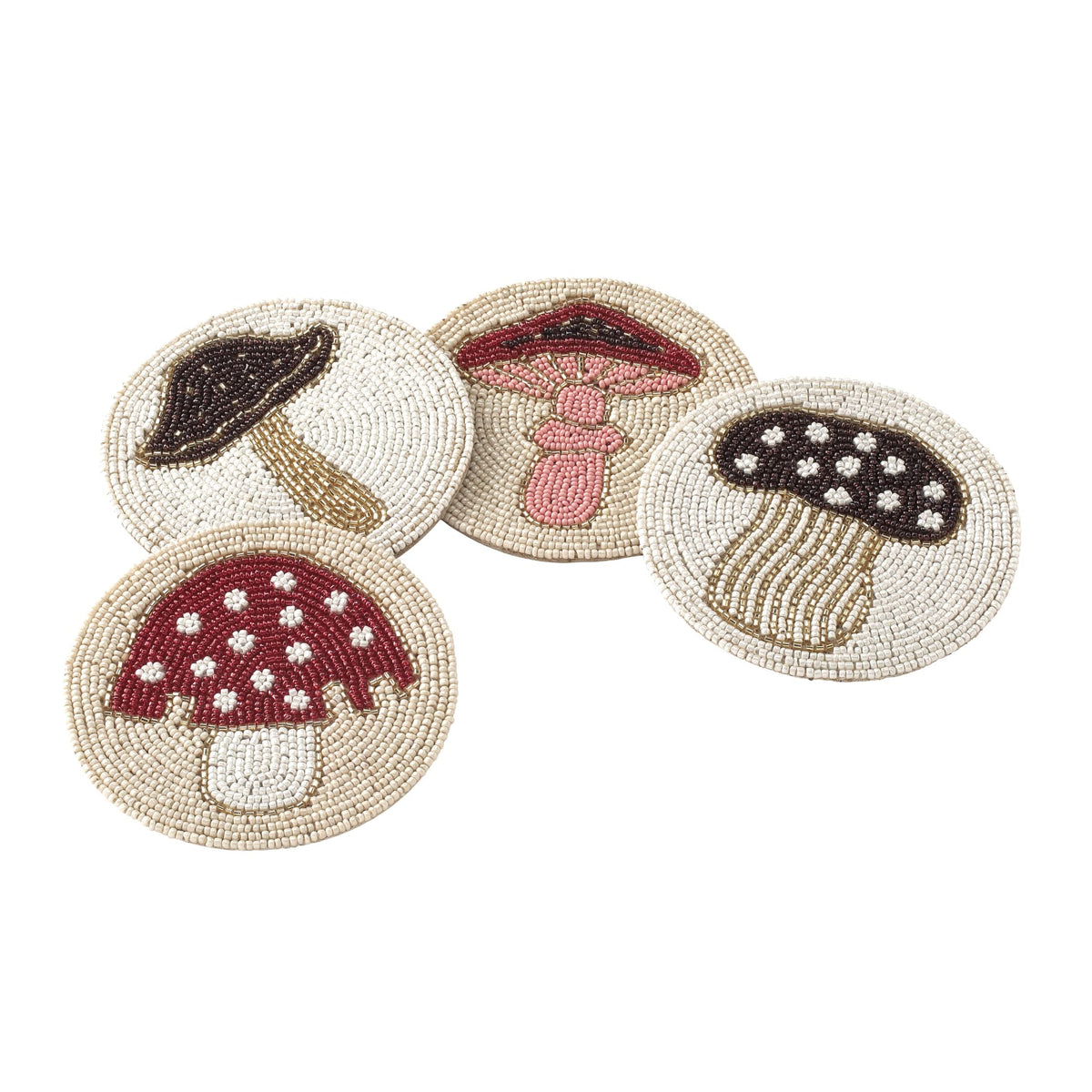 Folkulture Boho Coasters Or Bar Coasters Set For Drinks, 4'' Round Farmhouse Coasters Or Rustic Table Coasters For Coffee Table,
