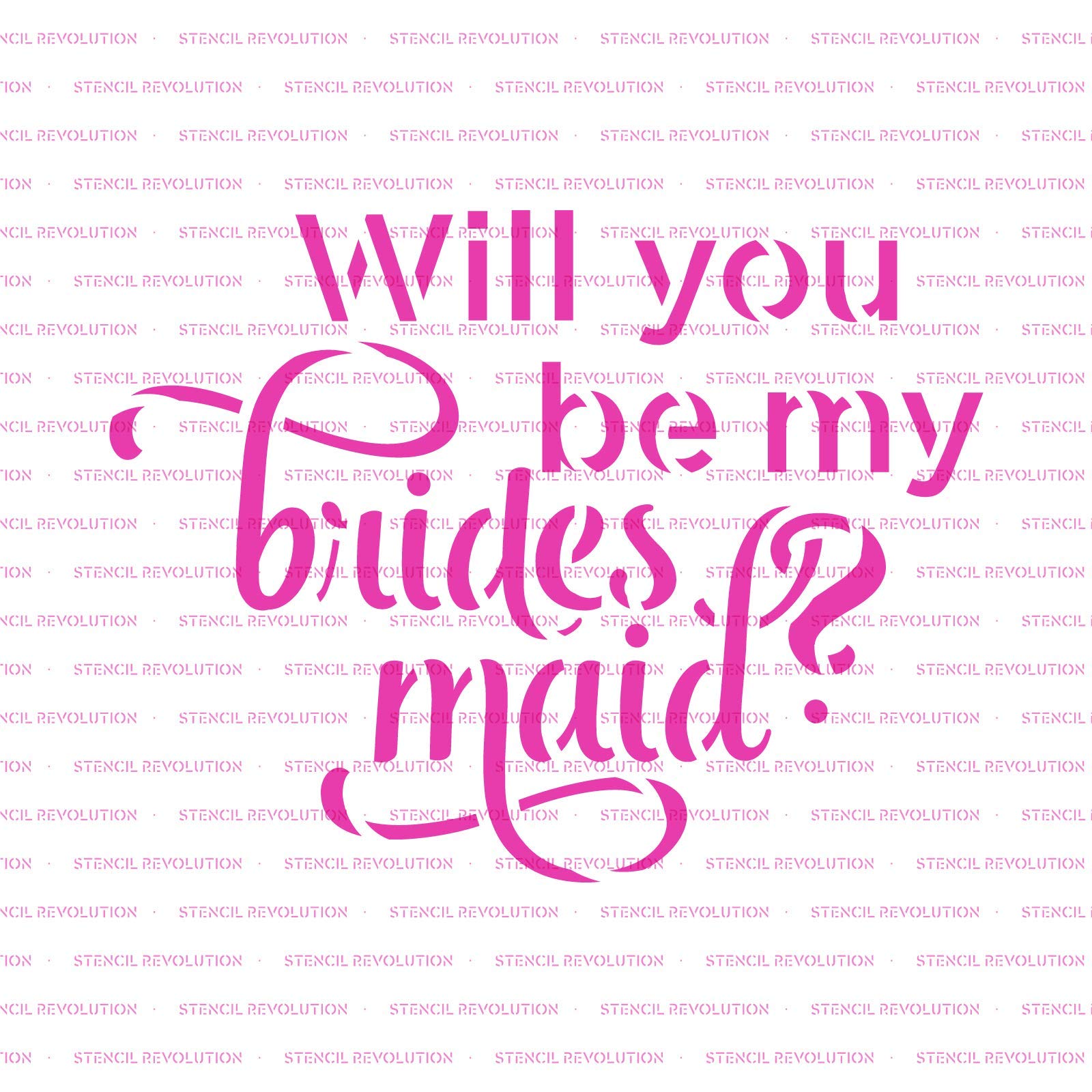 Will You Bridesmaid Cookie Stencil - Wedding Stencils, Cookie Stencils, Wedding Cookie, Pyo Stencil, Bridesmaid Stencil