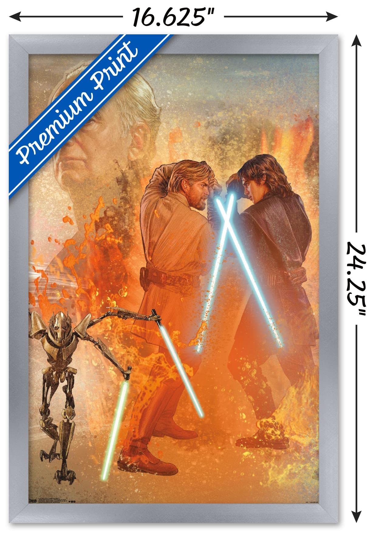 Trends International Star Wars: Revenge Of The Sith - Celebration Mural Wall Poster, 14.725'' X 22.375'', Silver Framed Version