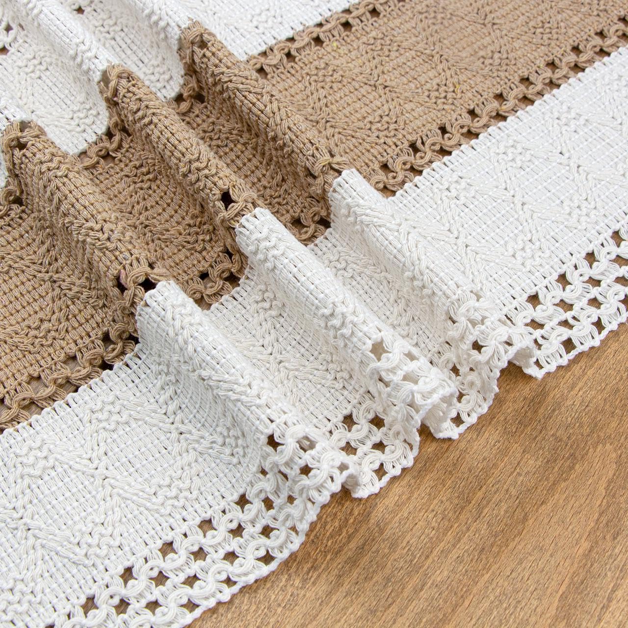 FEXIA Boho Table Runner for Home Decor with Out Tassels 90 Inches Long Farmhouse Rustic Table Runner Macrame Burlap Table Decora