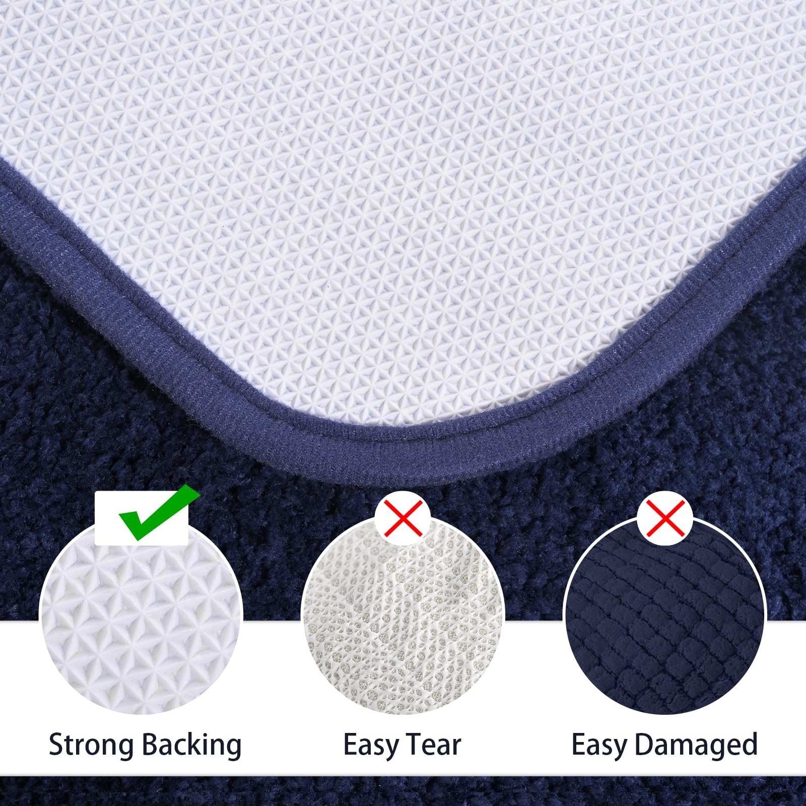 Lochas Bathroom Rug Set, 2 Piece Including 34X20 U-Shaped Toilet Mat, Soft Microfiber, Non Slip, Quick Dry, Absorbent, Machine W