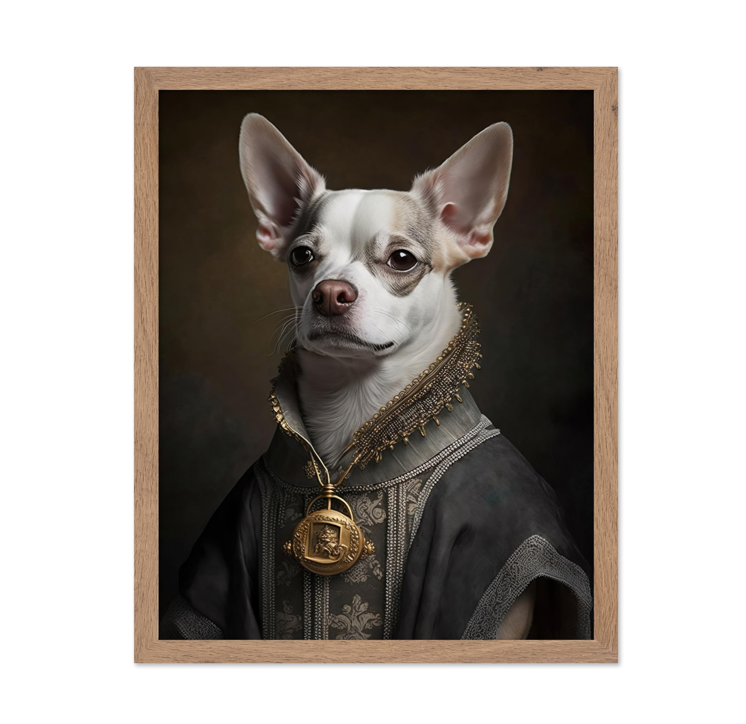 Poster Master Renaissance Animal Poster - Retro Funny Print - Gift for Artist, Friend - Aristocratic Dog, Renaissance, Formal At