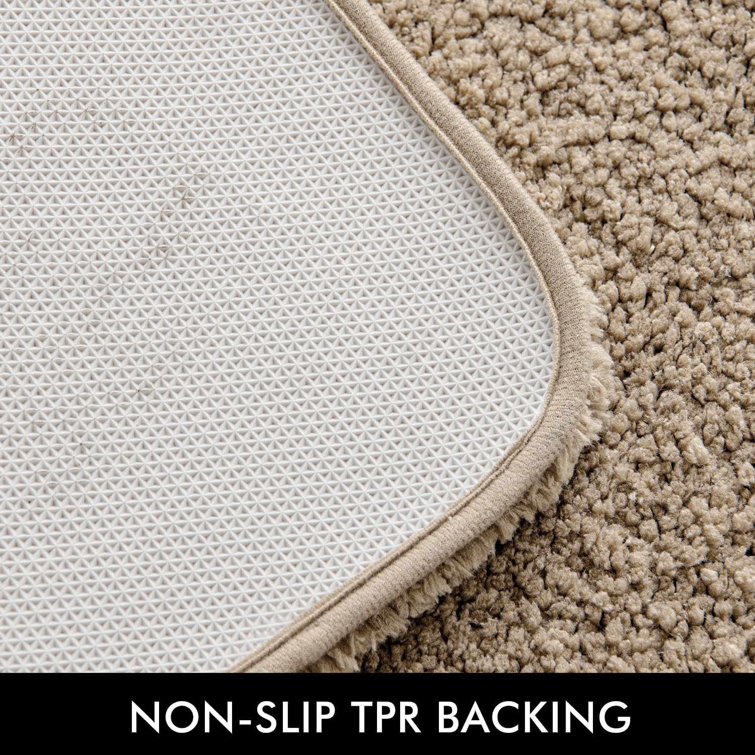Miulee Tan Absorbent Bathroom Rugs, Soft Large Bath Mats Non-Slip And Quick-Drying For Bathroom Floor Bathtub Showers, Machine W