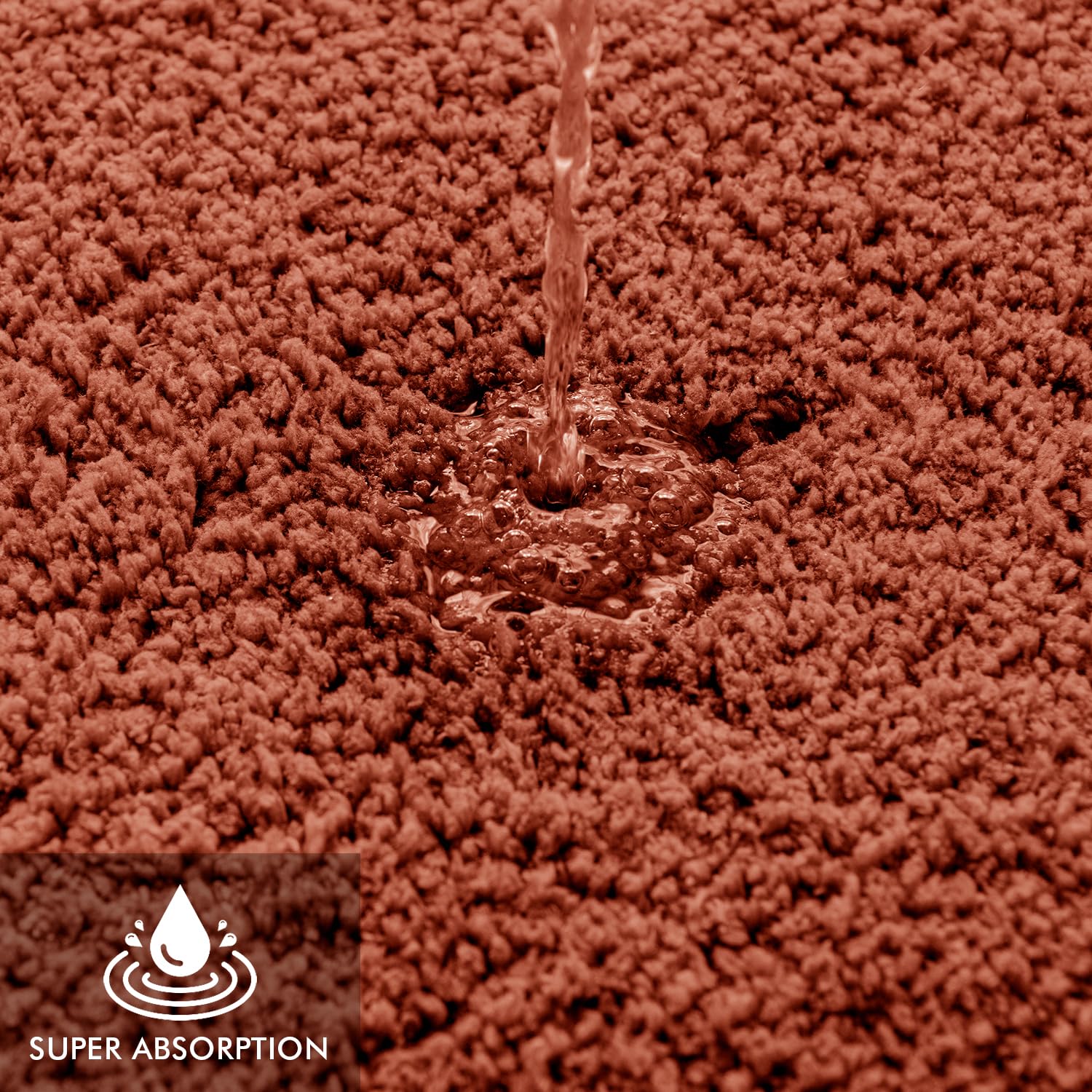 Miulee Fall Rust Bathroom Rugs Non Slip Bath Mat 24'' X 48'' Shaggy Soft Bath Rug Plush Microfiber Absorbent Water For Shower Tu