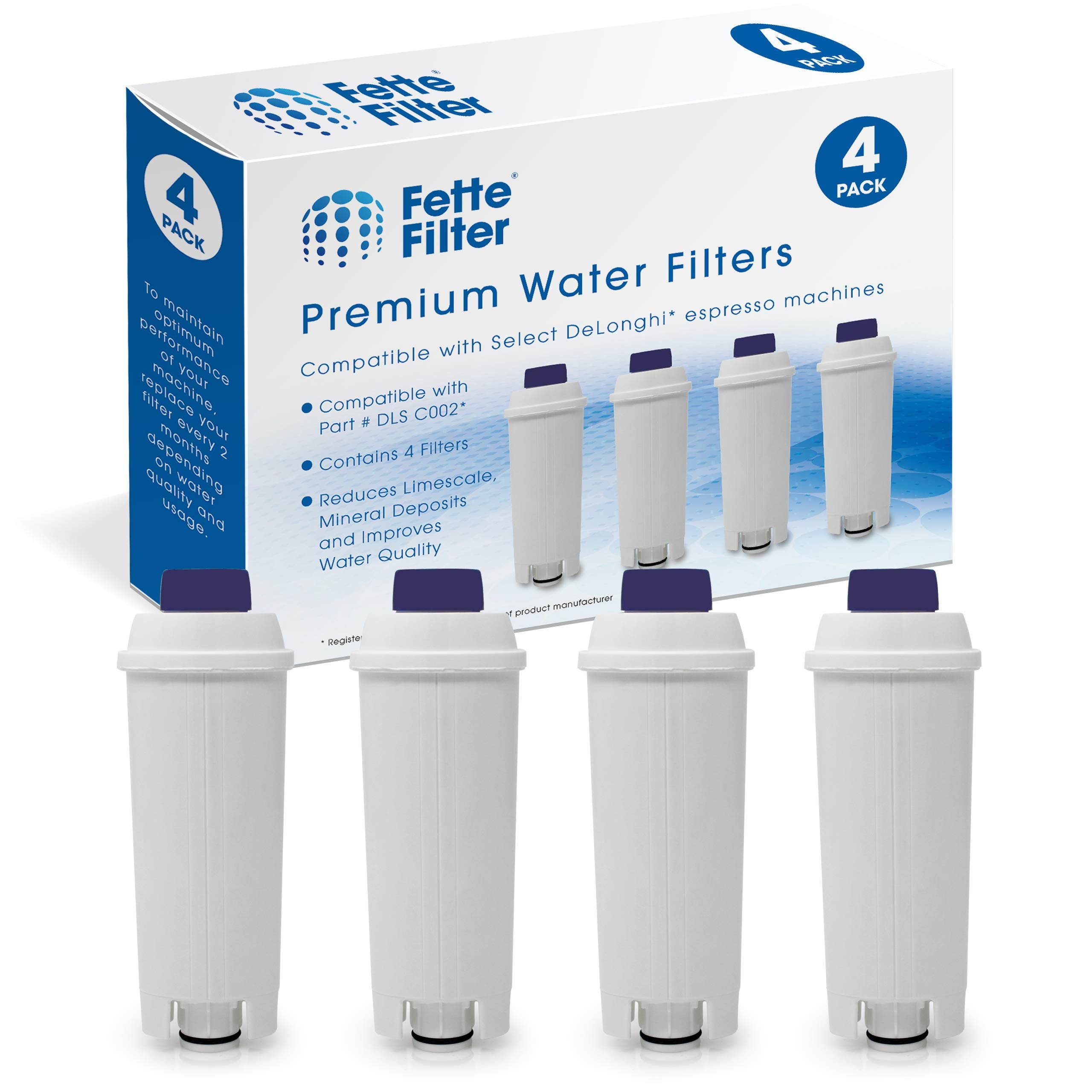 Fette Filter - Coffee Machine Filter For Delonghi Filter Dlsc002 With Activated Carbon Softener, Water Filter Compatible With De