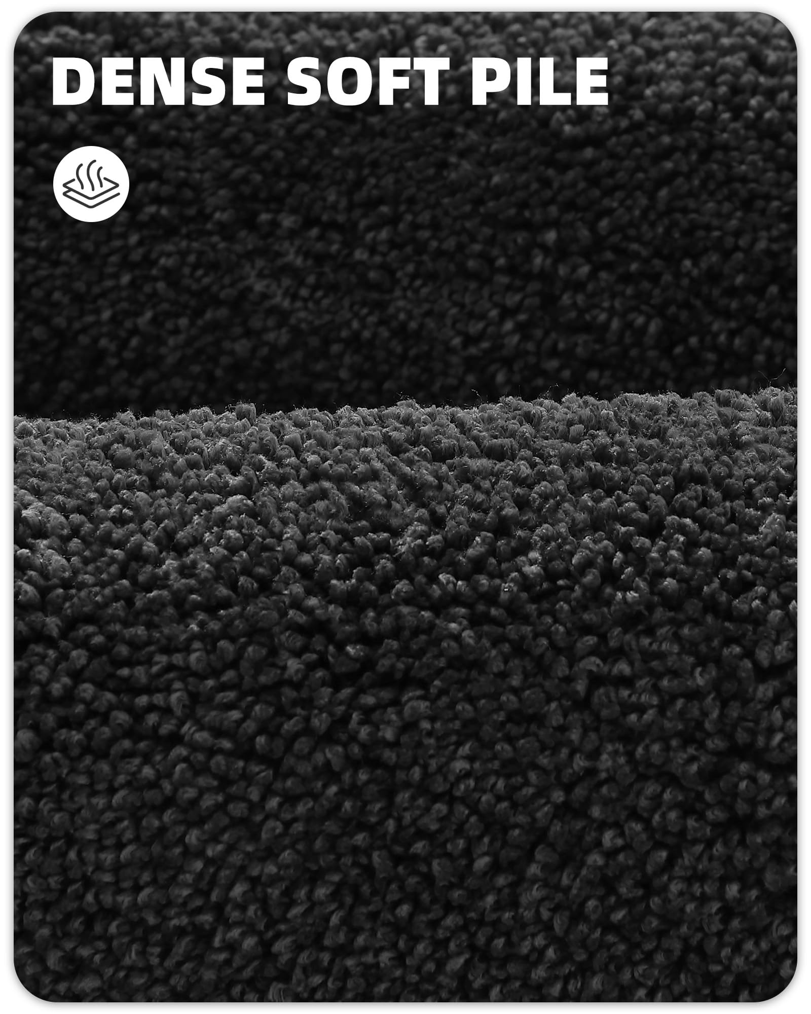 Color&Geometry Black Bathroom Rugs, Non Slip, Absorbent, Soft, Washable, Thick Bath Mat, 24''X43'' Small Bath Rug Bath Mats For