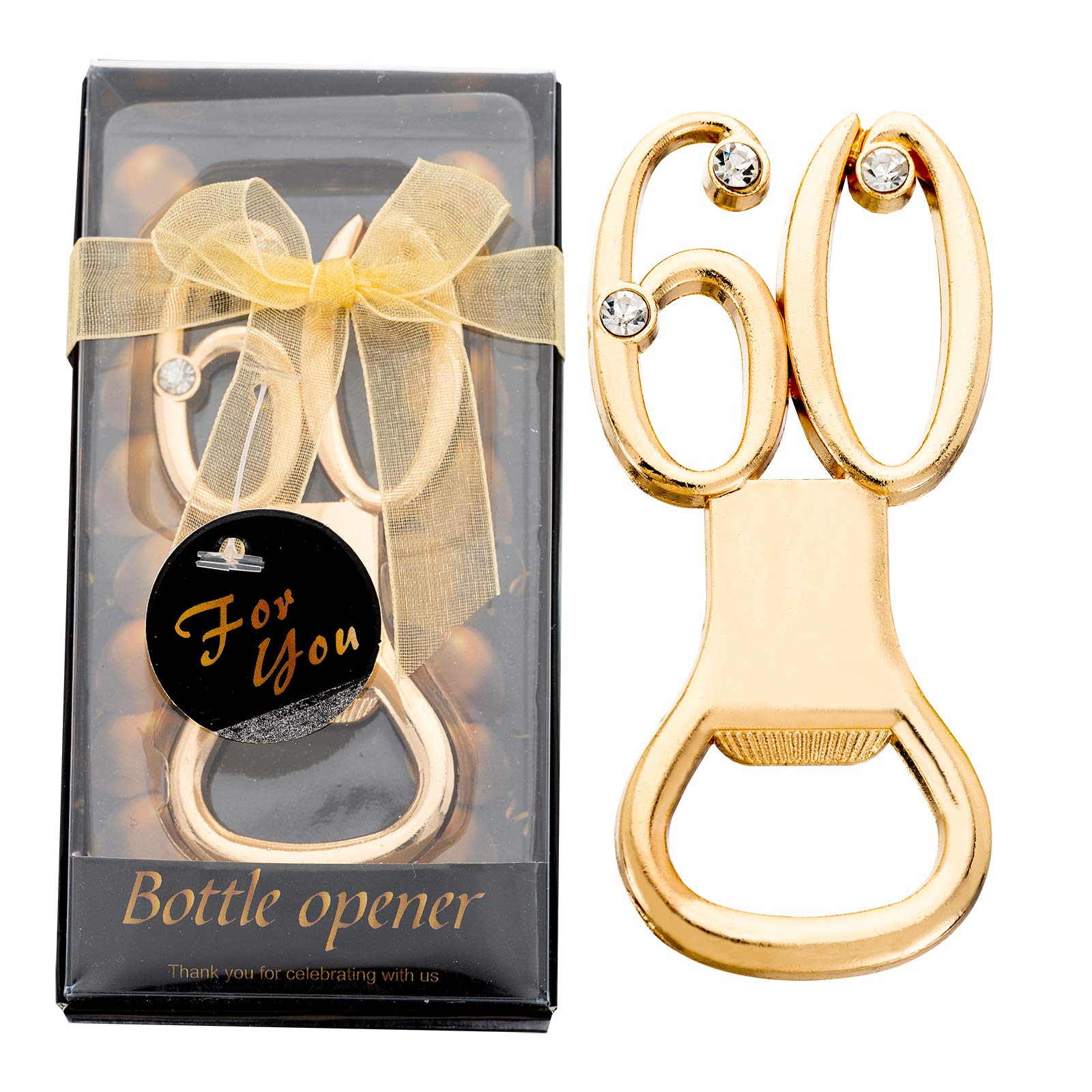 Ubrand 24Pcs 60Th Birthday Bottle Opener For Birthday Party Favors 60Th Wedding Anniversaries Souvenirs Favors Gifts Decorations