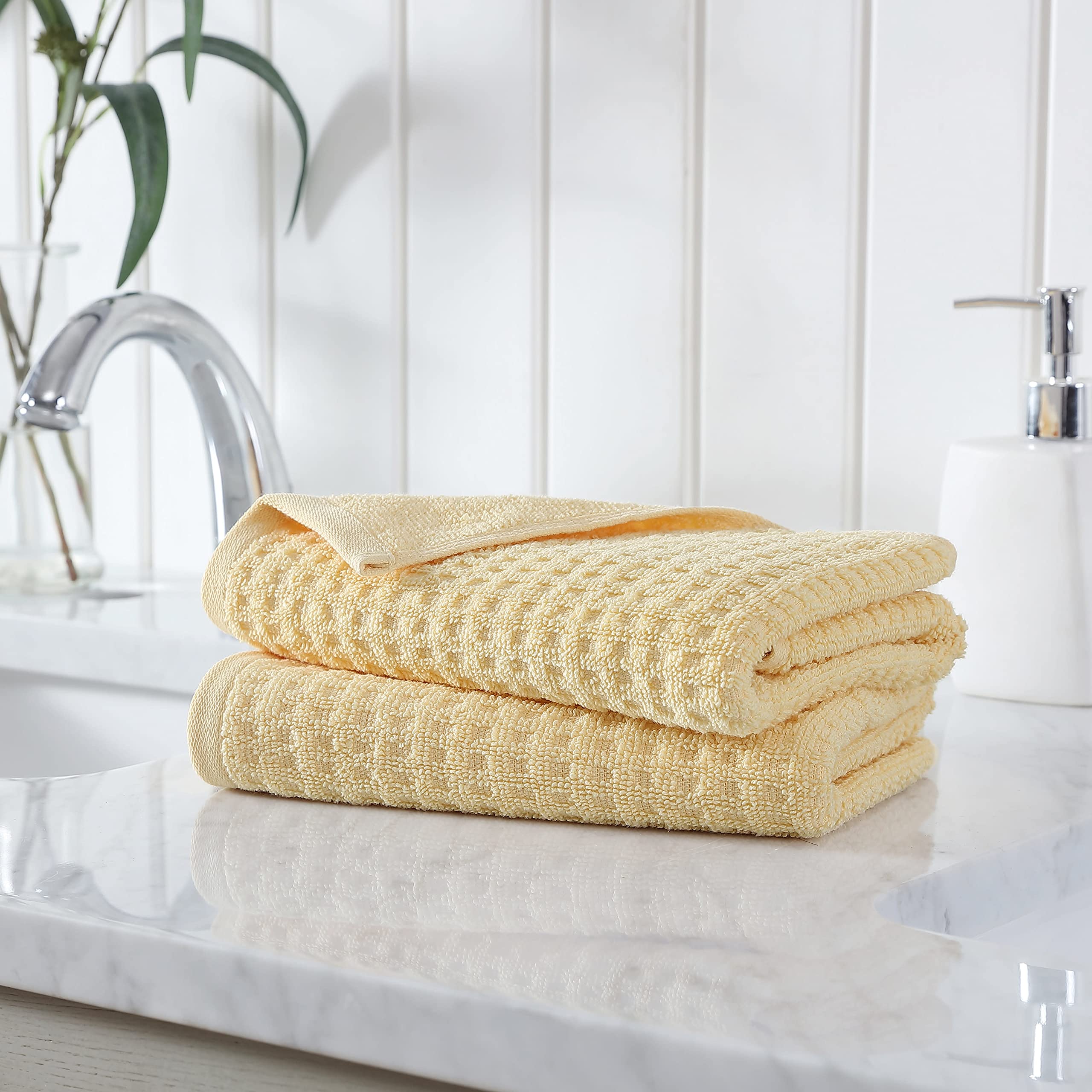 Tommy Bahama- Hand Towel Set, Highly Absorbent Cotton Bathroom Decor, Low Linting & Fade Resistant (Northern Pacific Yellow, 2 P