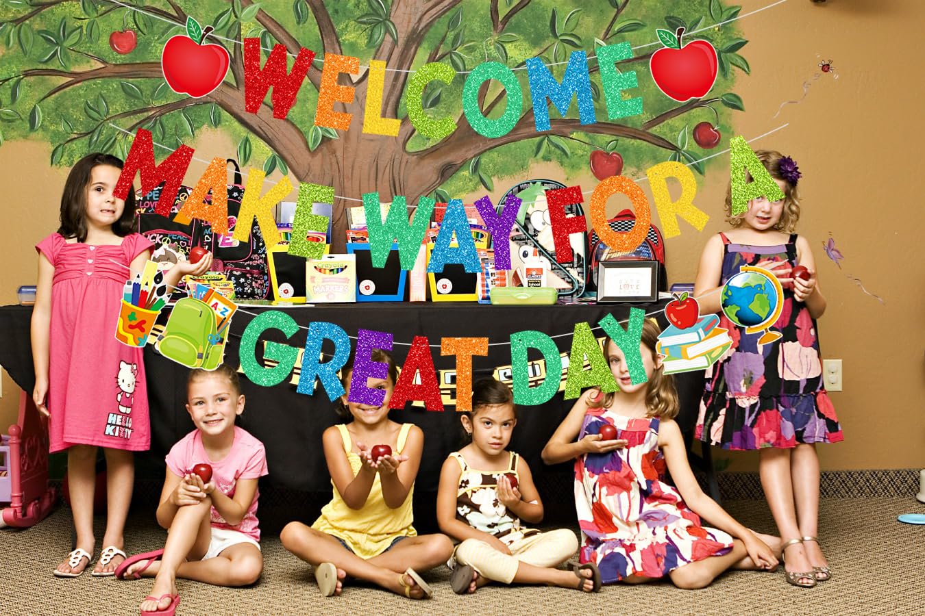 Welcome Make Way For A Great Day Banner, Welcome Back To School Banner Decorations, First Day Of School Banner Decorations, Kids