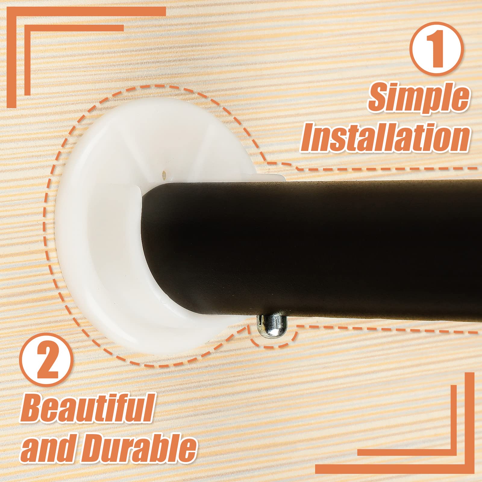 8 Pcs Plastic Closet Pole Socket White Closet Rod Holders Closet Rod Bracket Shower Rod Holders Wardrobe Tube Support For Bathro