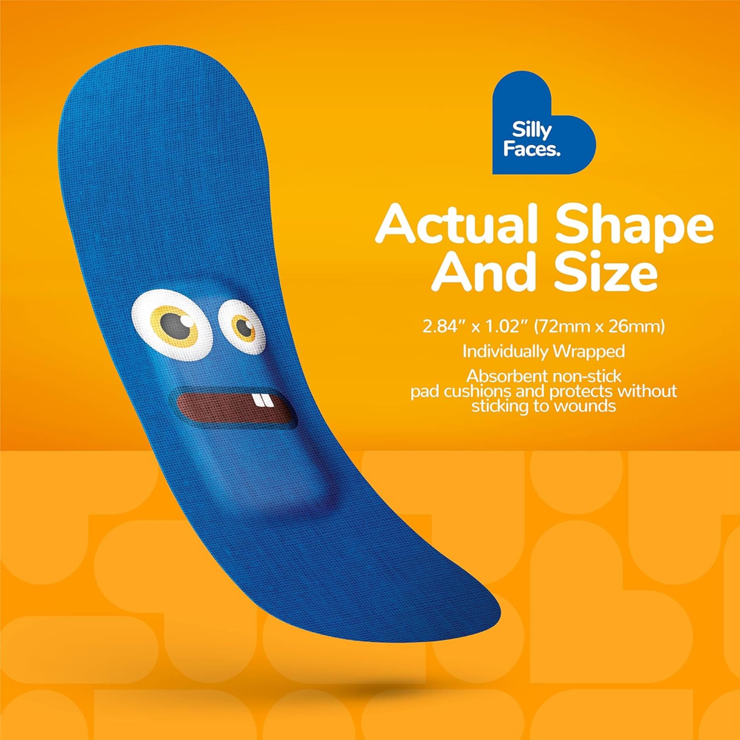 Bioswiss Silly Faces Shaped Bandages First Aid Latex Free Adhesive Bandage For Kids And Adults, First Aid Tin, 50 Pack