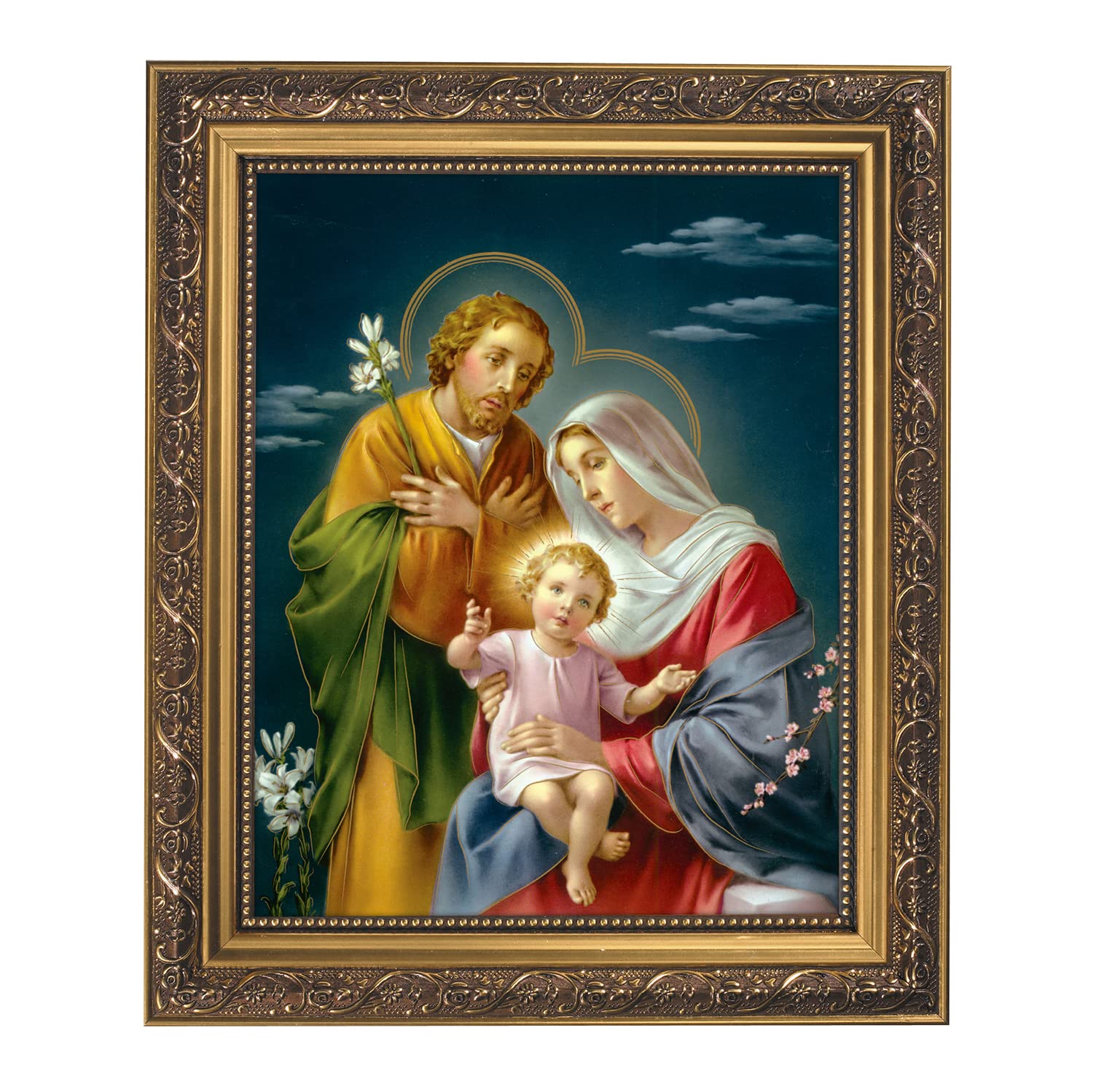 Gerffert Inspirational Ornate Gold Framed Artwork, 13-Inch, Holy Family