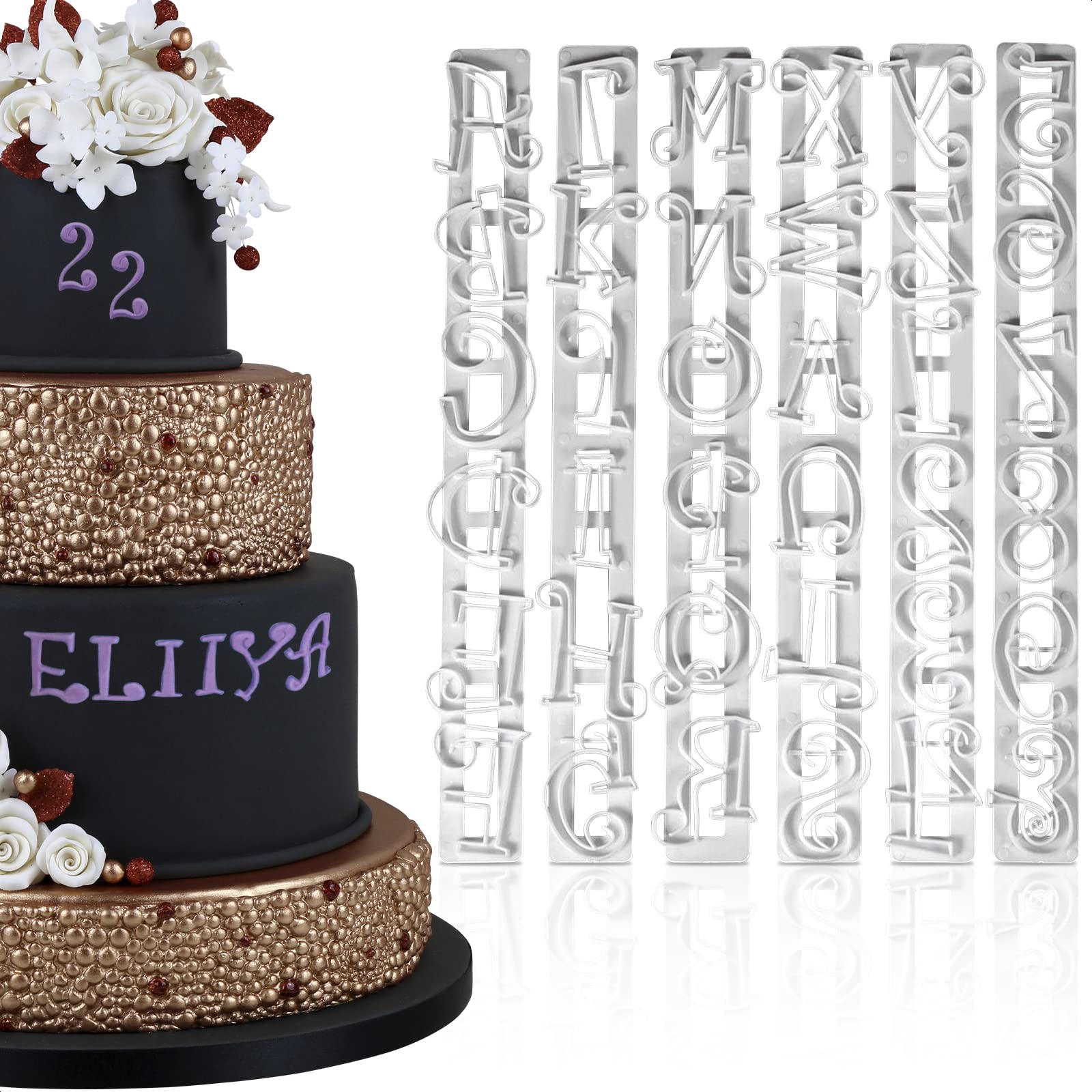 Alphabet Stamps Cake Decorating Set - Number Cookie Cutters Alphabet Fondant Cake Decorating White Letter Stamps For Kids - Deco