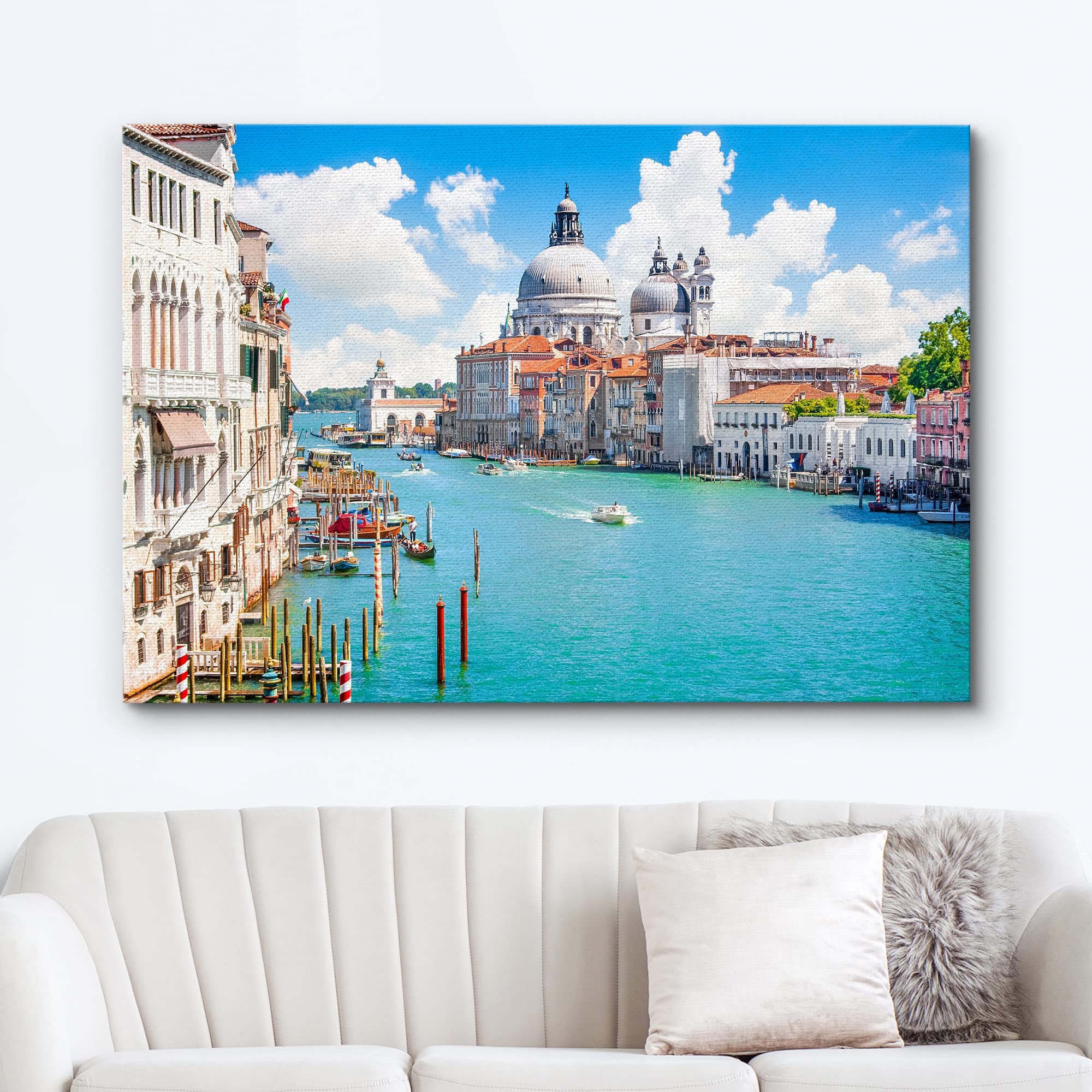 Wall26 Canvas Print Wall Art Gran Canal With Basilica Santa Maria In Venice, Italy Nature Wilderness Photography Modern Art Scen
