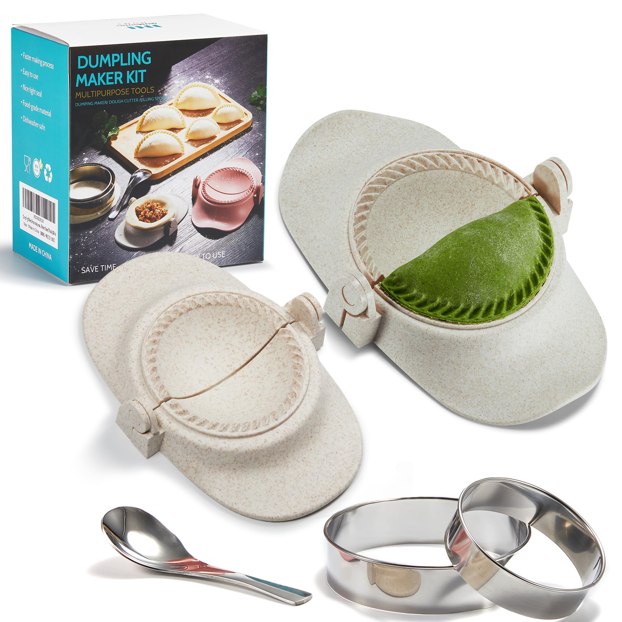 MUMSUNG 6 Inch Empanada Maker Press, Extra Large Dumpling Maker Set with Dough Cutter, Dumpling Mold Set for Pierogi, Pastelitos