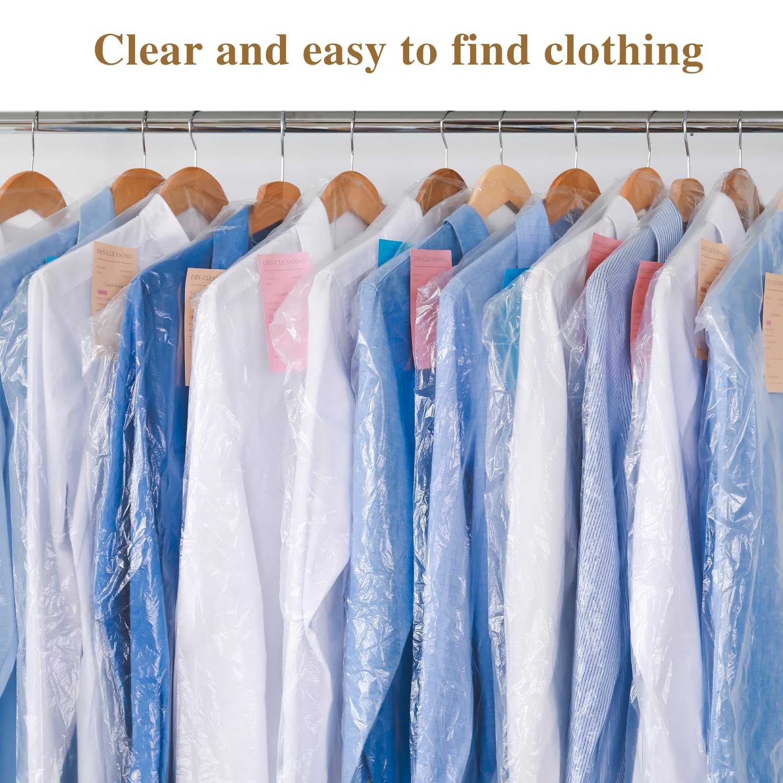 30 Pack Clear Clothes Covers 60X90 Cm Plastic Garment Bags For Hanging Clothes Dry Cleaner Bags Hanging Dust-Proof Garment Bags