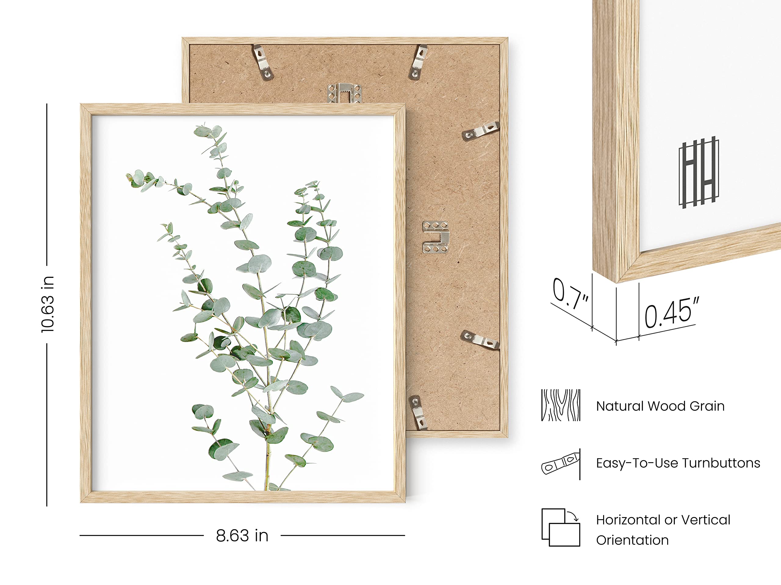 Haus and Hues Framed Botanical Prints - Set of 4 Framed Plant Pictures Wall Art  Botanical Decor  Eucalyptus Decor  Plant Wall Decor  Botanical Wall Framed Art  Framed Plant Prints (8X10  Beige Framed)