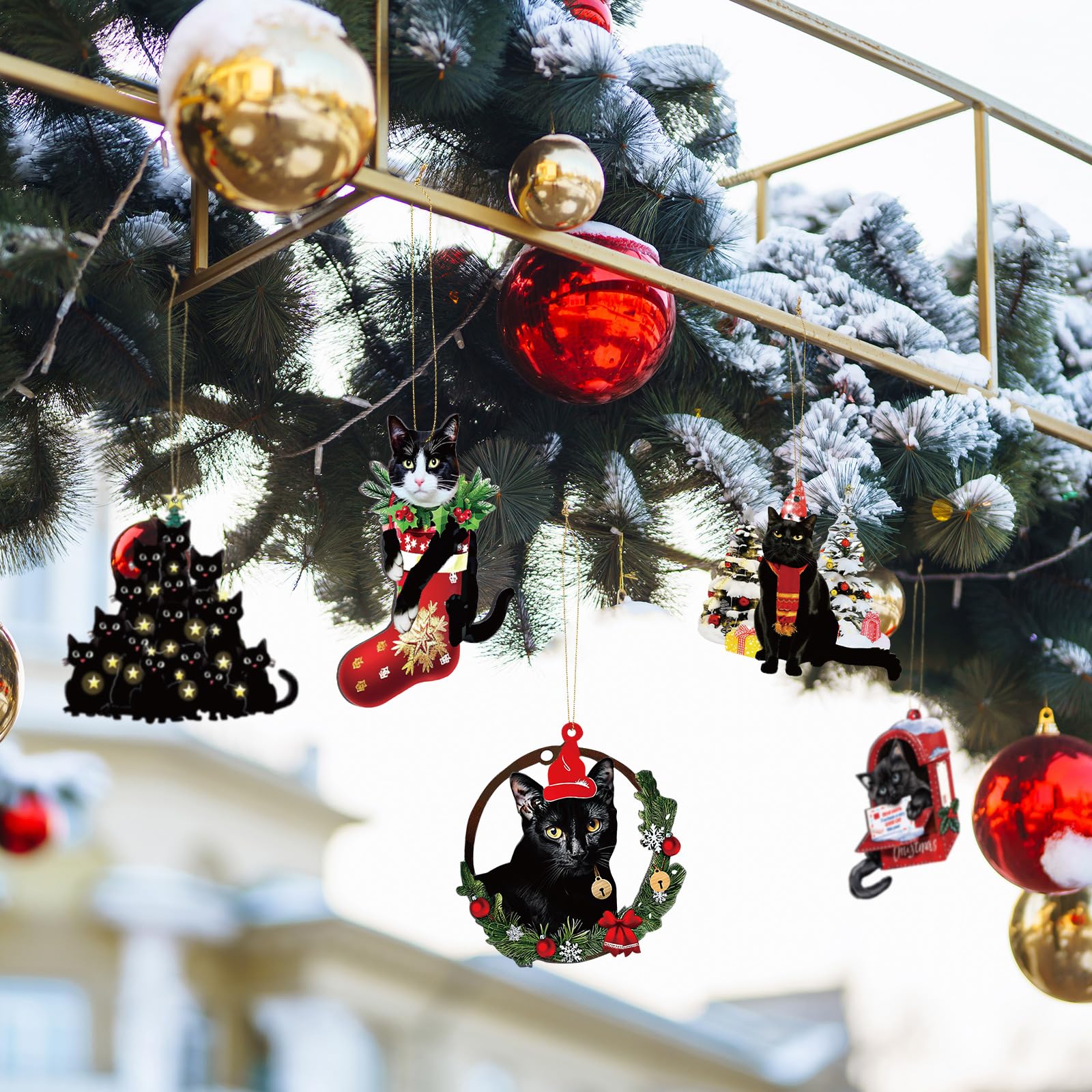 Vercraft 20 Pcs Halloween Wooden Hanging Ornaments Halloween Tree Decorations Gittler Ghost Skull Bat Hanging Cutouts with Ropes