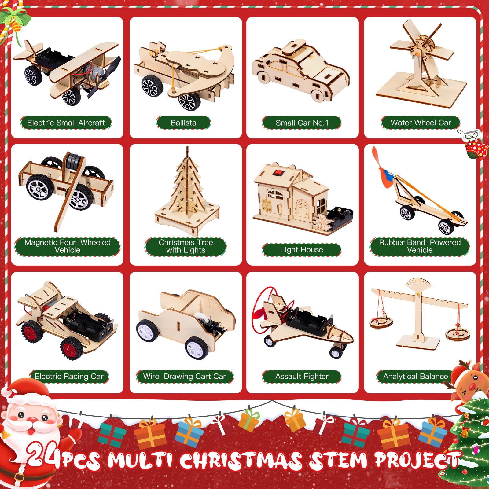 Christmas Advent Calendar 2025 - Science STEM Kits DIY Toys - 24 Days Surprise Gift of Christmas Countdown Advent Calendar Educa