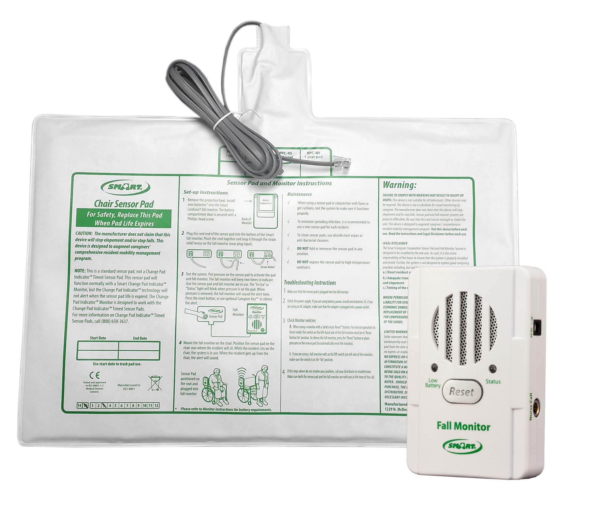 Basic Fall Monitor And Chair Pad (1 Year Warranty), 10 Inches X 15 Inches