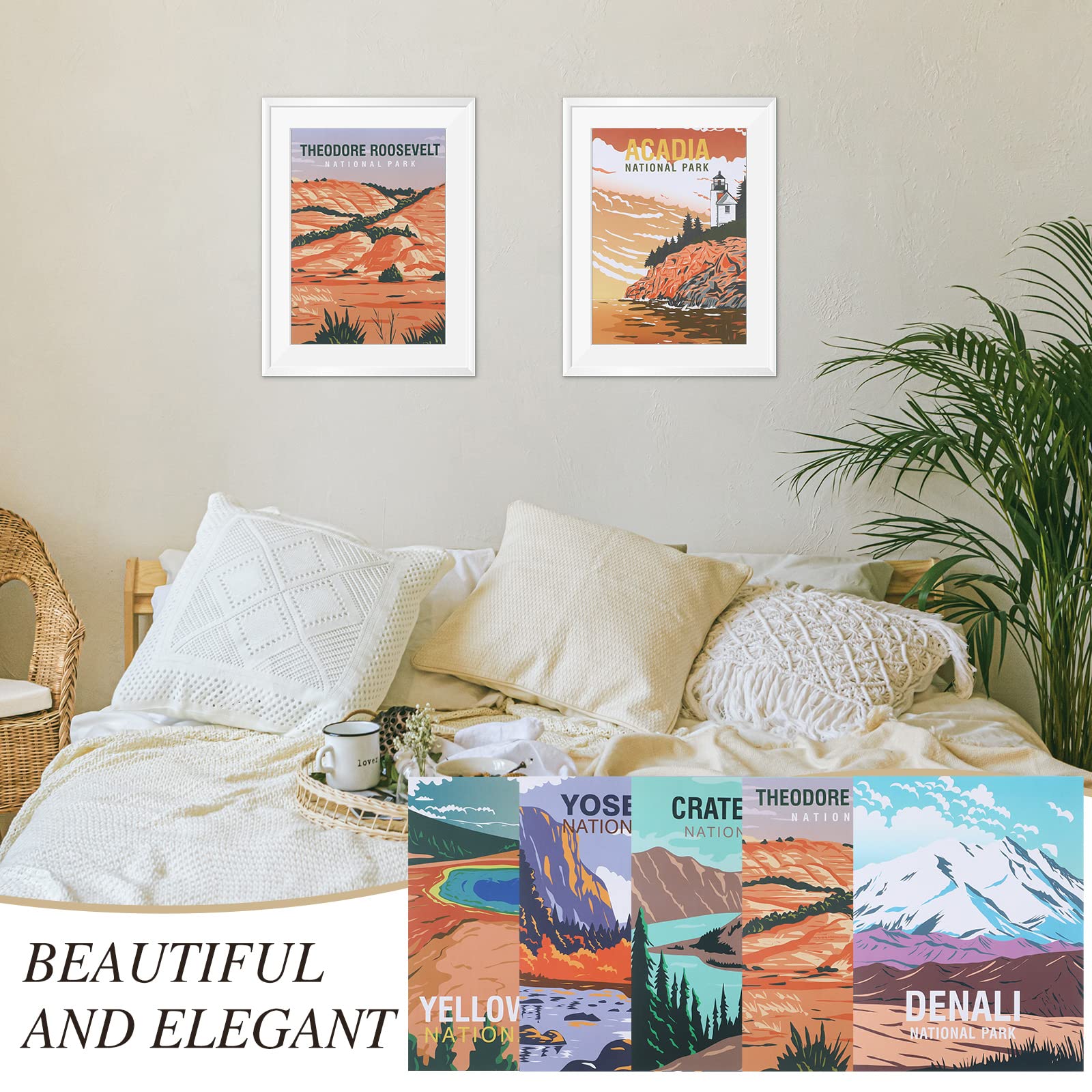 Gersoniel 16 Pieces National Park Posters Vintage Of 16 Travel Prints Wall Art Abstract Wall Art And Mountain Print Set Abstract