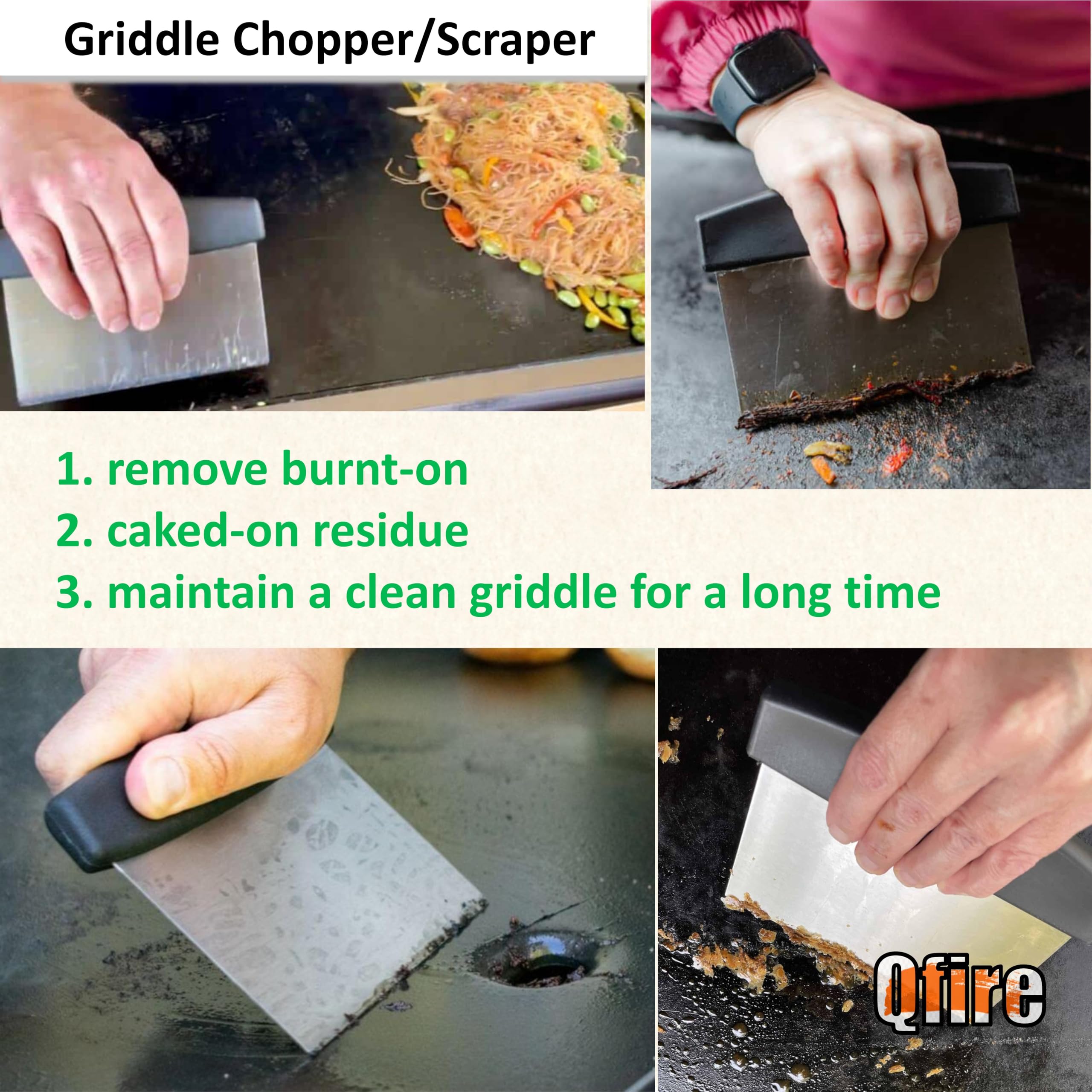 Replacement Griddle Scraper For Blackstone Scraper/Camp Chef/Member'S Mark Gas Griddle, Heavy Duty Flat Top Grill Scraper For Tr