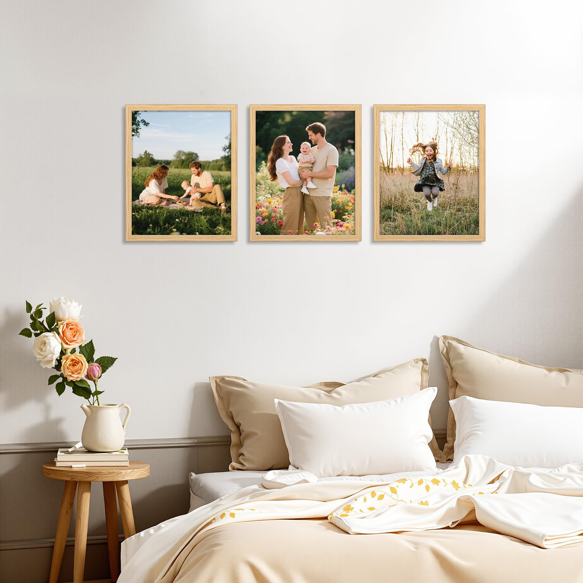 Giftgarden 8x10 Picture Frame Natural Woodgrain, 8 by 10 Thin Photo Frame for Wall Tabletop Display, Single