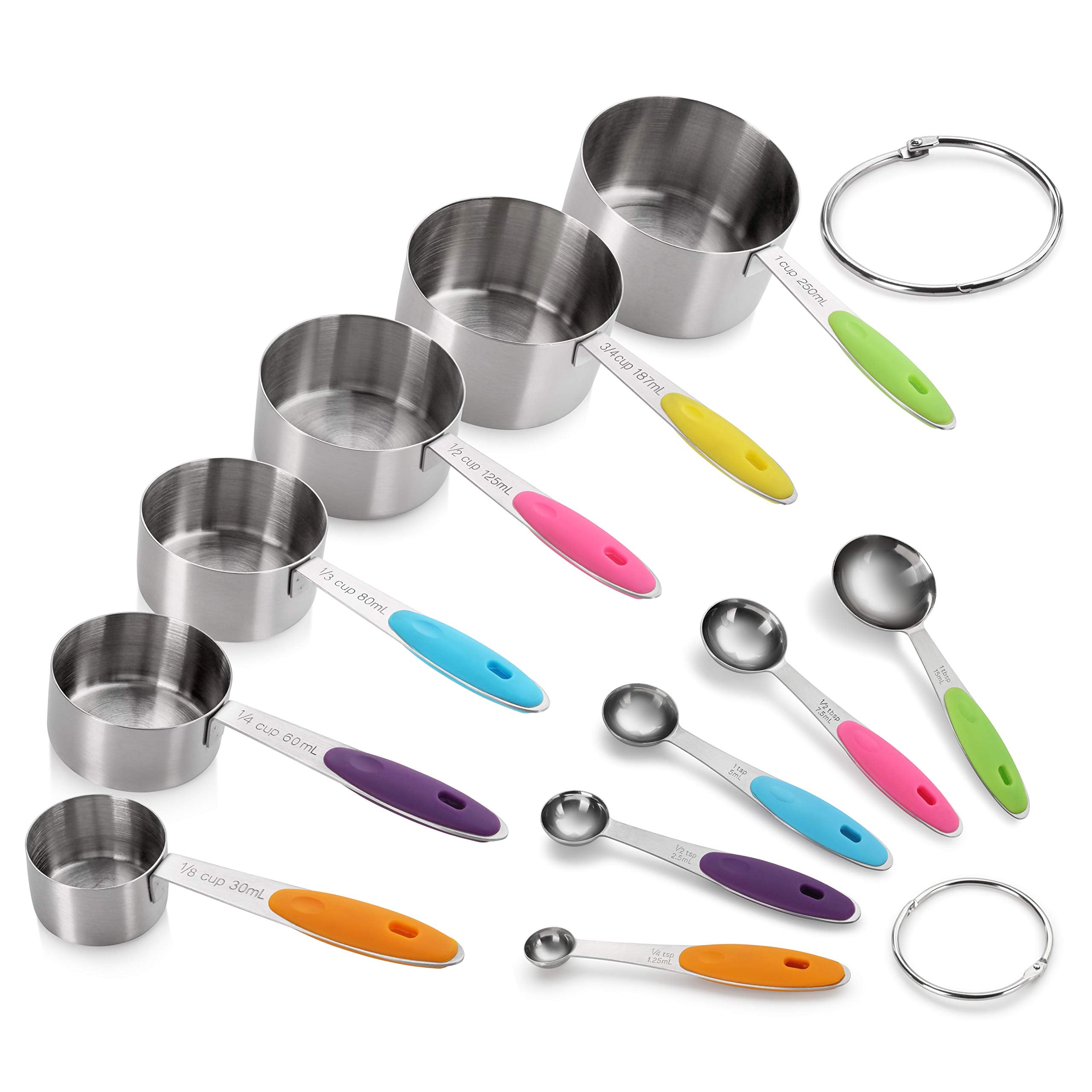New Star Foodservice 1028065 Stainless Steel 18/8 12-Piece Measuring Cup And Spoon Set