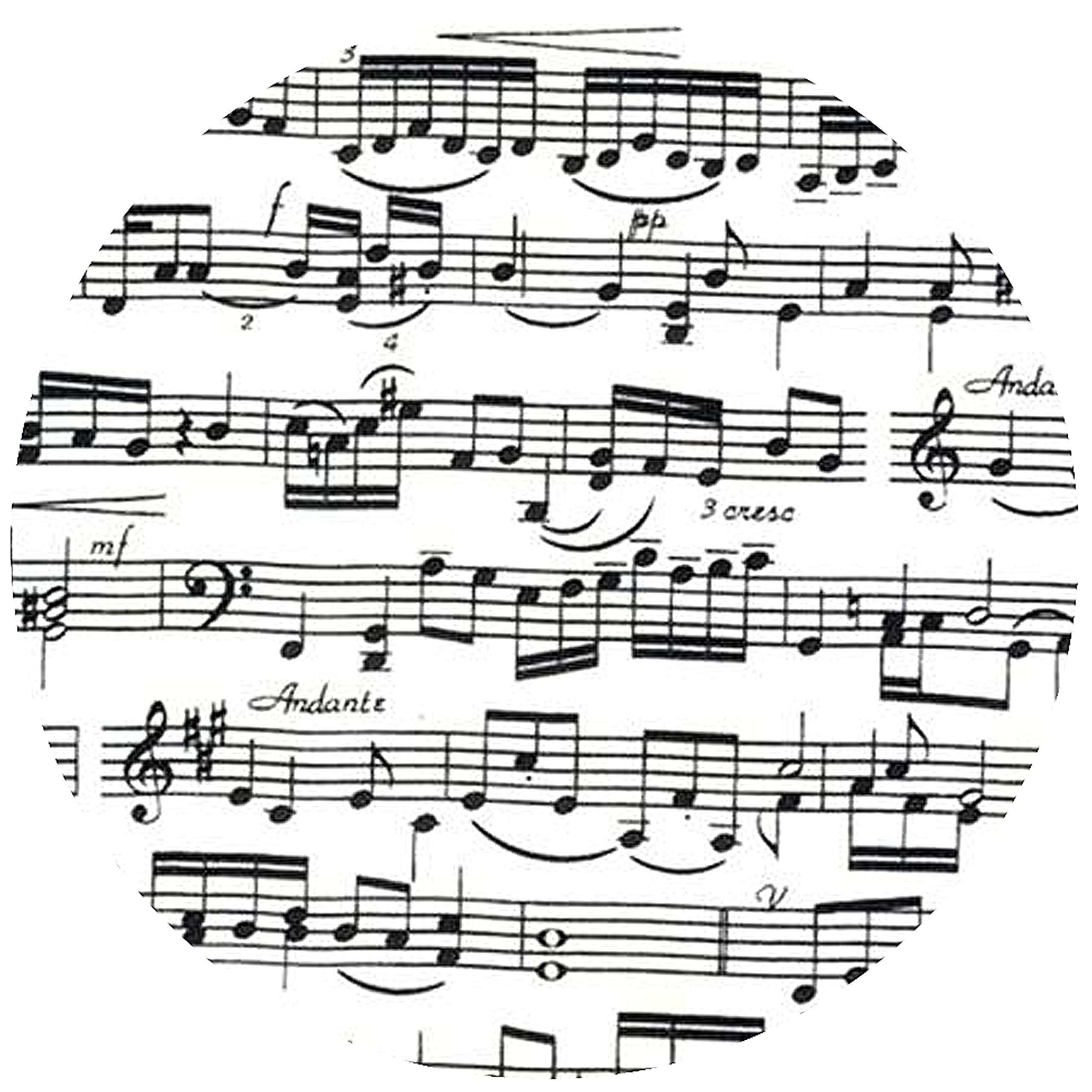 Andreas Silicone Music Notes Non-Slip 8'' Trivet/Pot Holder/Hot Pad, 100% Cotton, Dishwasher Safe, Hot Dishes, Protect Hair Iron