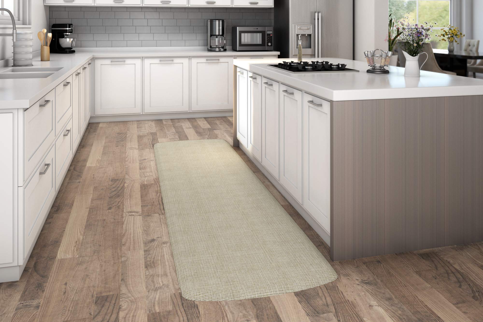 Gelpro Decorative Foam Floor Mat, 30 X 108, Tweed Antique White