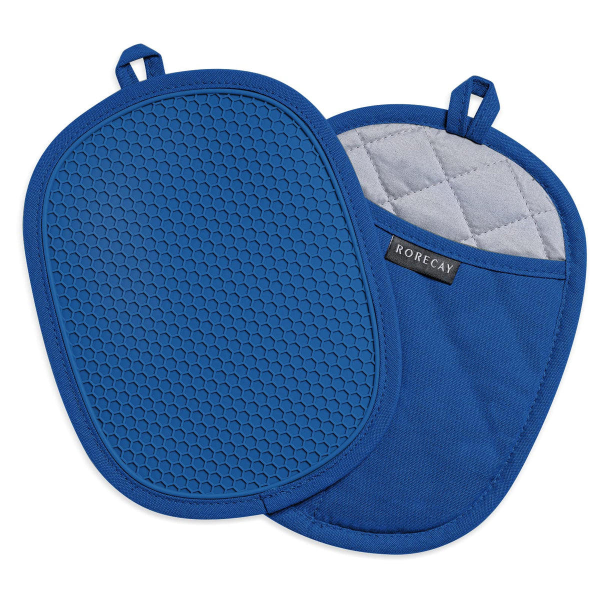 Rorecay Silicone Pot Holders Sets: Heat Resistant Oven Hot Pads With Pockets Non Slip Grip Large Potholders For Kitchen Baking C