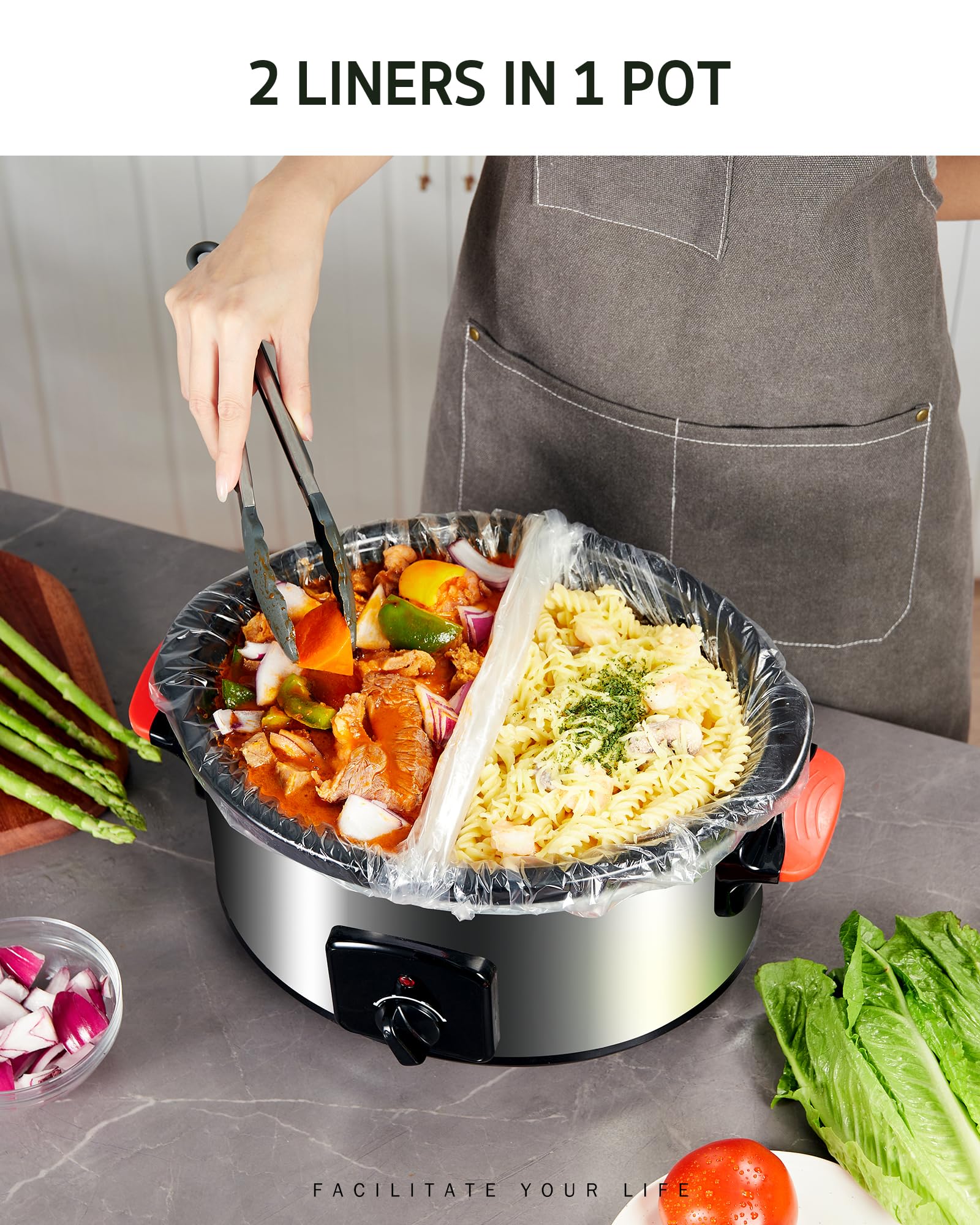 Syntus Slow Cooker Liners  30 Count Cooking Bags Large Size Disposable Pot Liners Plastic Bags  Fit 3QT to 8QT for Slow Cooker Cooking Trays  13''x 21'' 1 Pack