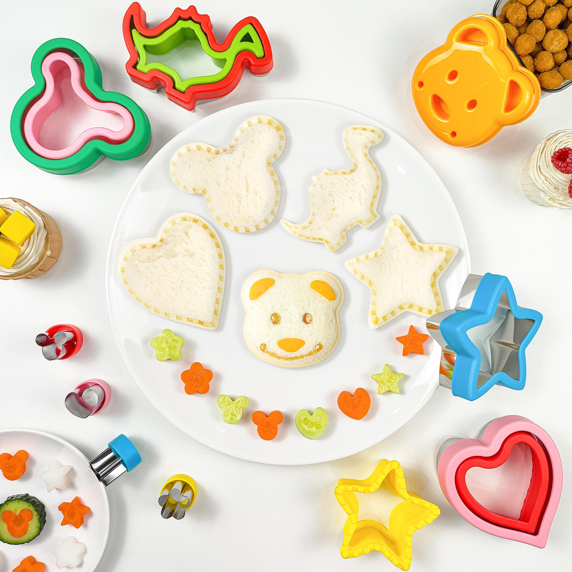 Sandwich Cutter And Sealer, Sandwich Cutter For Kids 5 Pcs(Big), Decruster Sandwich Maker, Great For Lunchbox And Bento Box - Bo