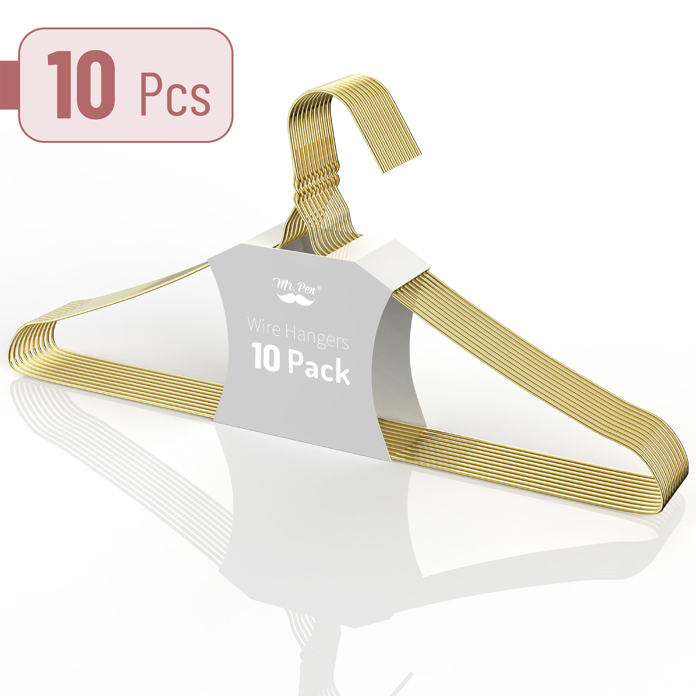 Mr. Pen- Wire Hangers, 10 Pack, Gold Metal Hangers For Clothes, Wire Clothes Hangers, Metal Coat Hangers, Wire Coat Hangers, Han
