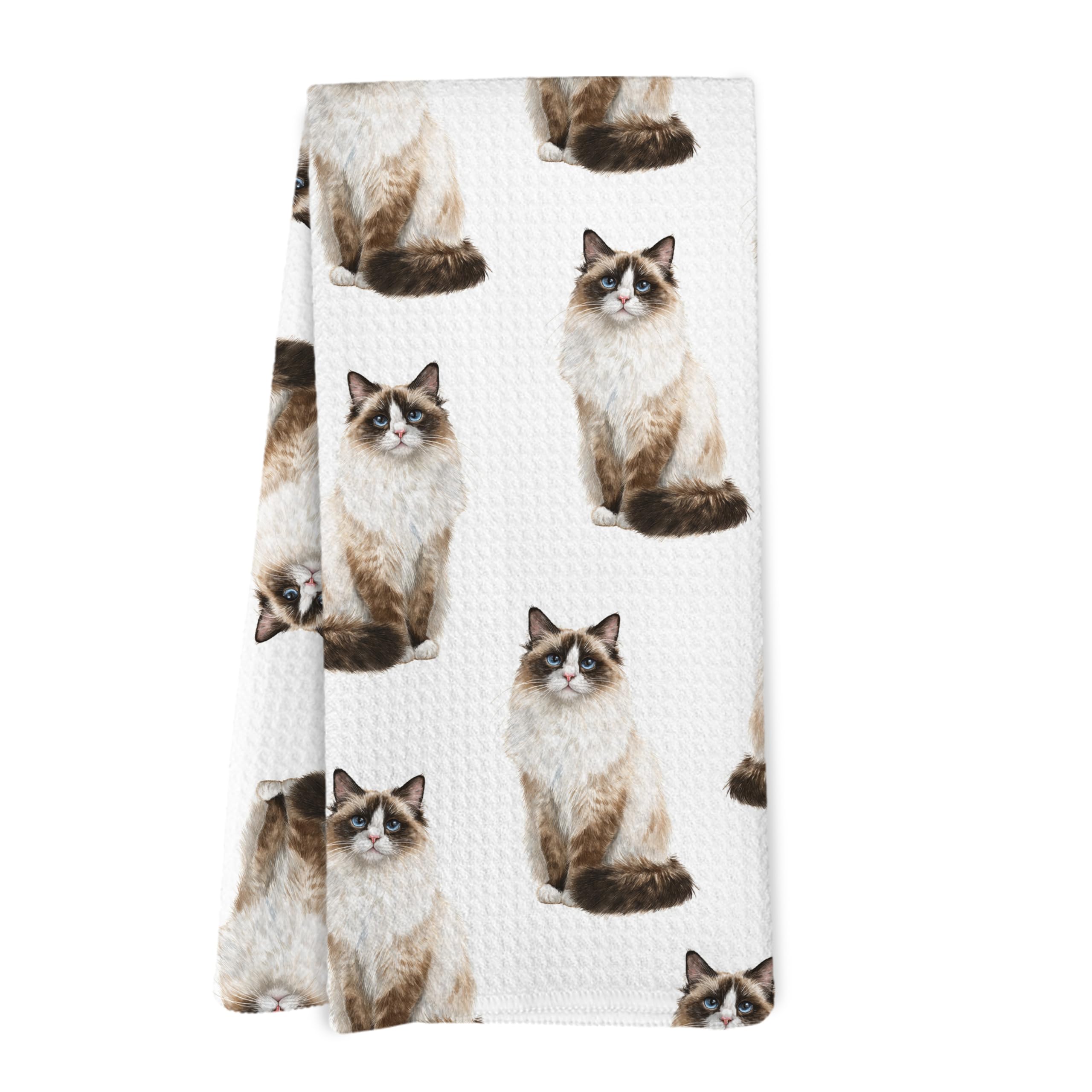 Yorhifa Ragdoll Cat Gifts Kitchen Dish Towel, Gifts for Women Cat Mom Lovers Owner, Ragdollcat Accessories, Ragdoll Cats Decor H