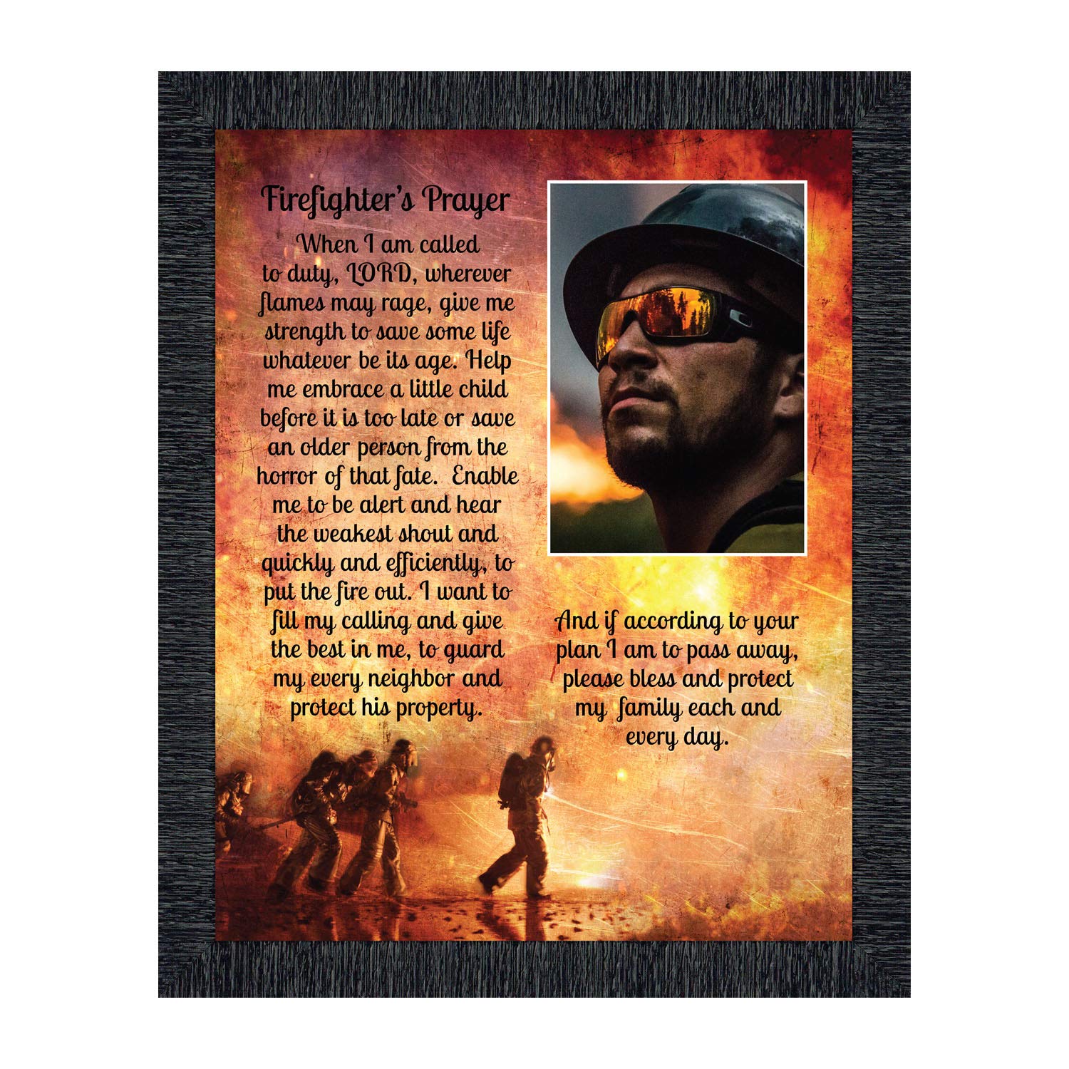 Crossroads Home D  Cor Firemans Prayer Picture Frame, Firefighter Decor, Firefighter Graduation Present, 5015Ch