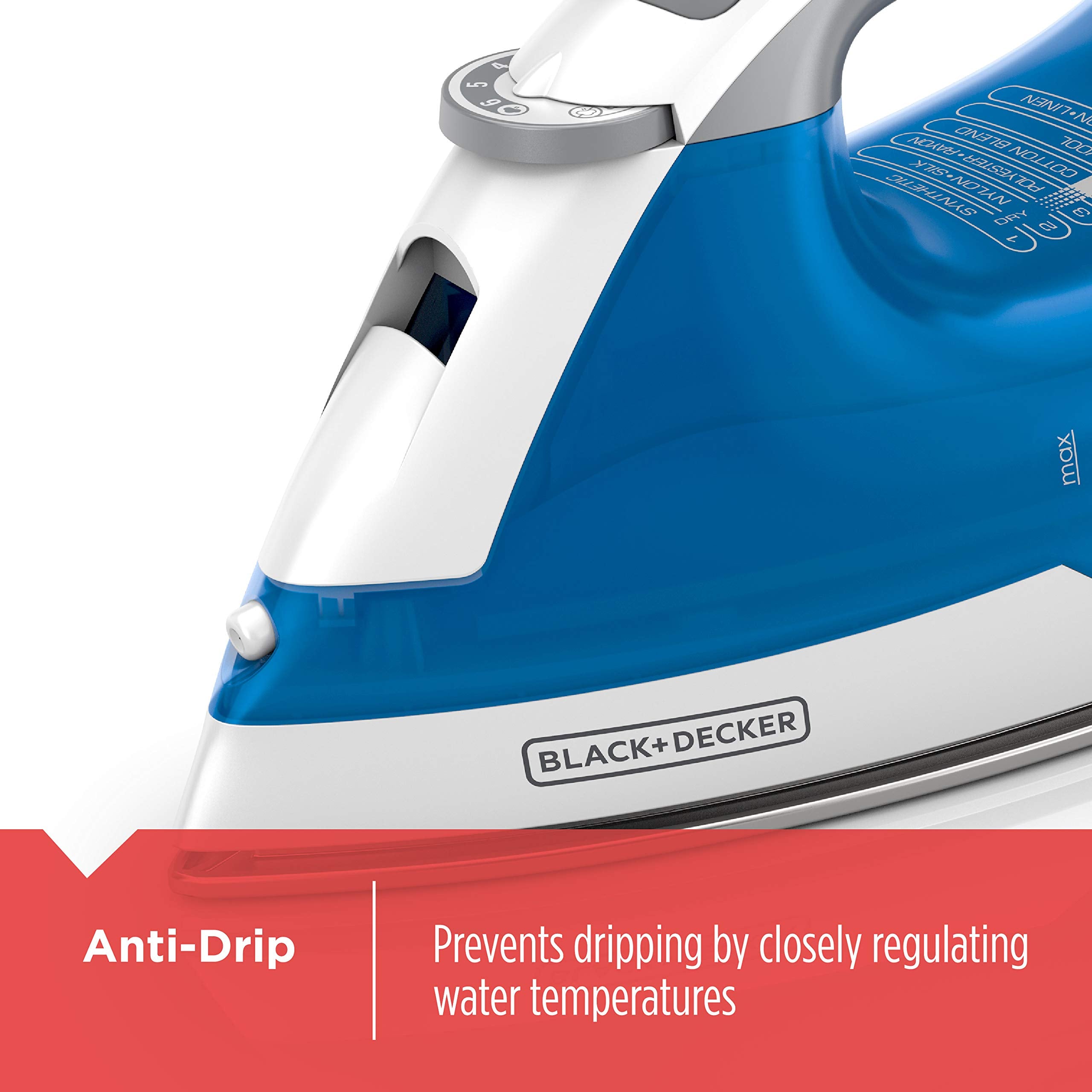 Black+Decker Ir03V Easy Steam Compact Iron, Blue