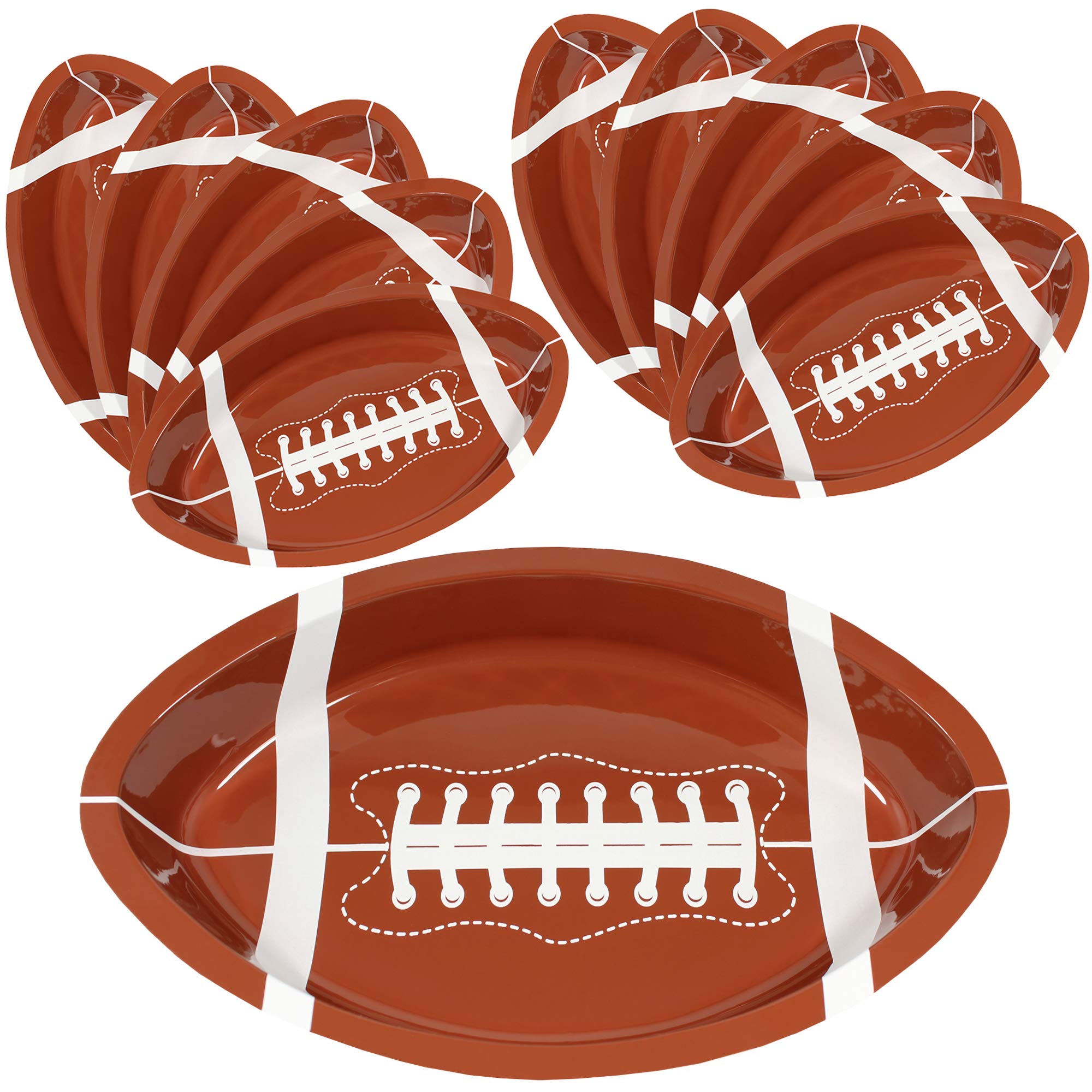 Anapoliz Football Serving Trays | 10 Pcs Plastic Football Snack Trays | Game Day Football Serveware | Tailgate Party Serving Pla
