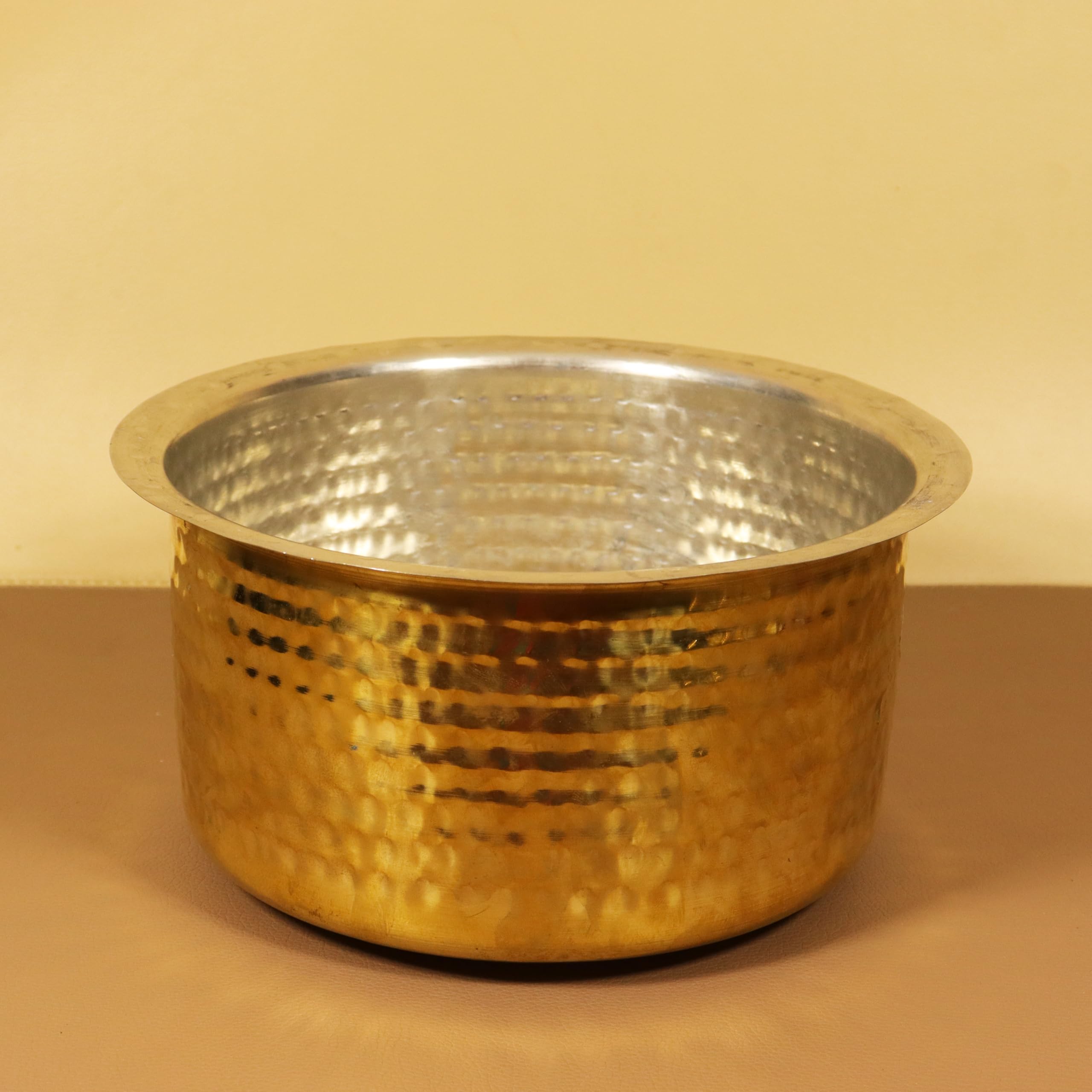 Putrika Brass Polished Utensil Hammered Vadi Chatti With Tin Coating|Tope|Kitchenware|Cookware|Brass Pathiram|Patilas|Tapeli|Pee