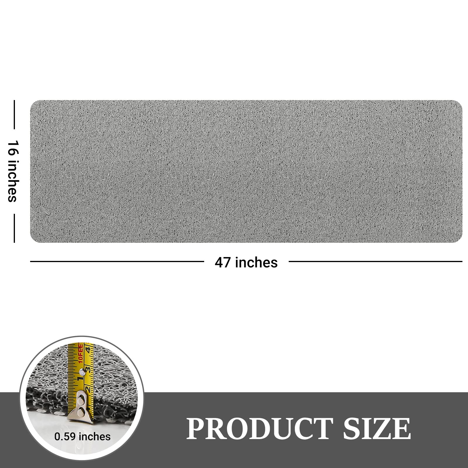Luxstep Shower Mat Bathtub Mat,47 Inch X 16 Inch , Non-Slip Bath Mat With Drain, Quick Drying Pvc Loofah Bathmat For Tub,Shower,